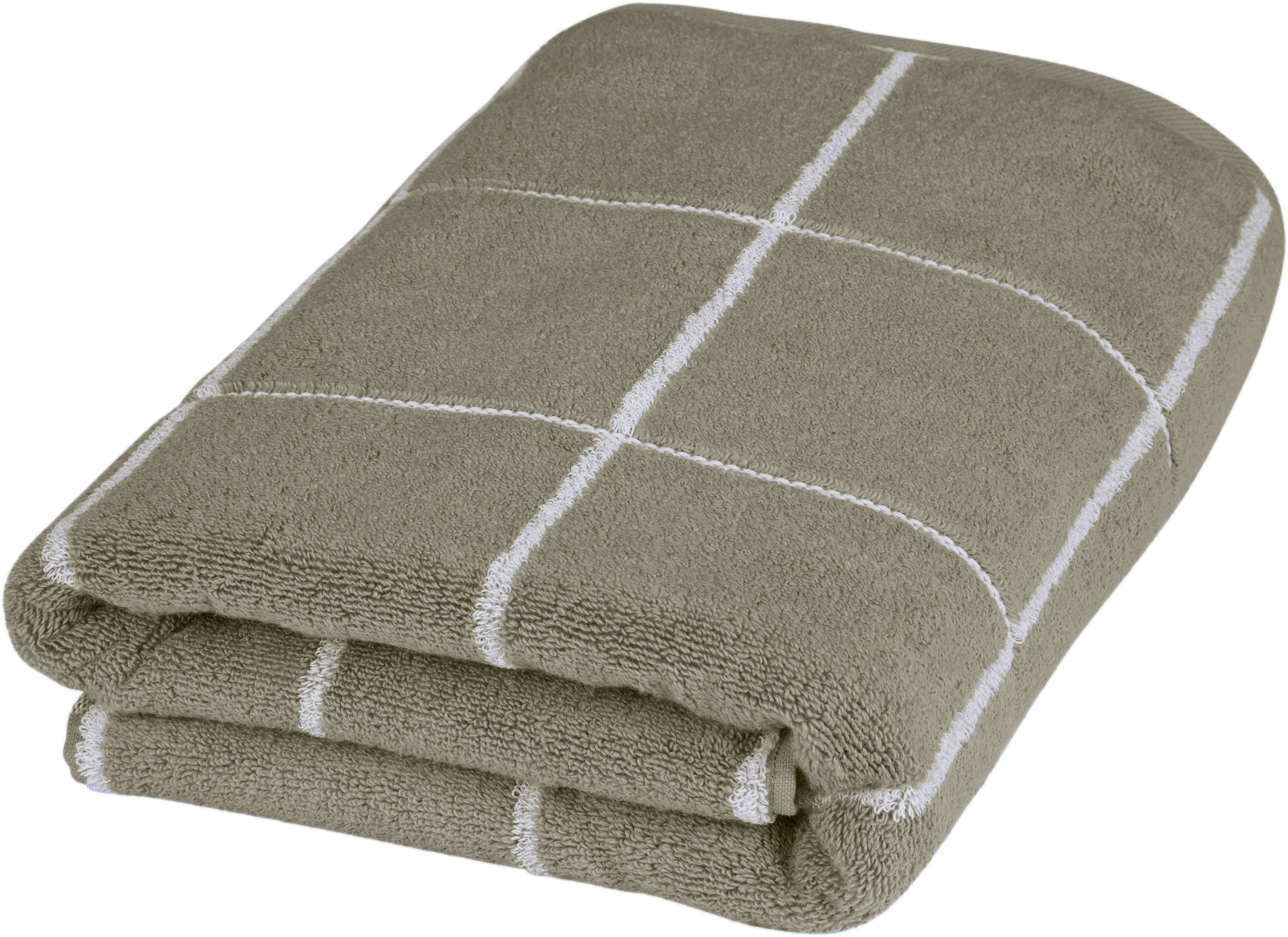 ROSS Duschtuch Cashmere Überkaro, Frottier (1-St), in modischen Farben