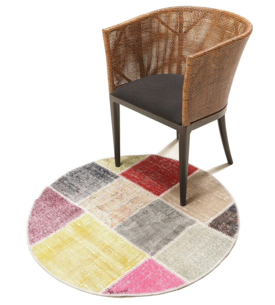 Carpet Avenue Teppich Patchwork 100x100, Rund, Höhe: 8 mm