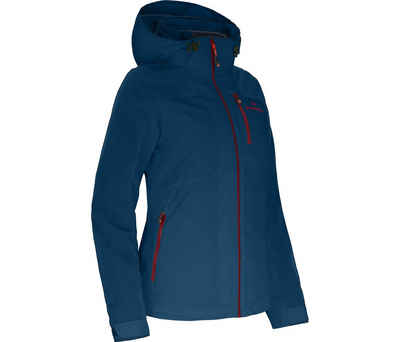 Bergson Outdoorjacke KURRIKA THERMO Damen Regenjacke, leicht wattiert, 20000 mm Wassersäule, Kurzgrößen, dunkel blau