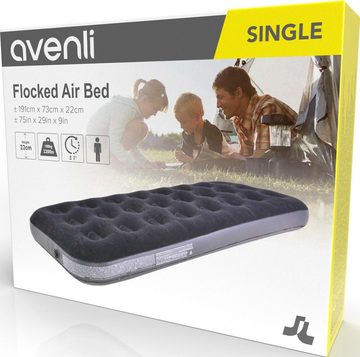 Avenli Luftbett Avenli aufblasbares Luftbett / Campingmatratze schwarz 191x73x22 cm, (Luftmatratze für 1 Person)