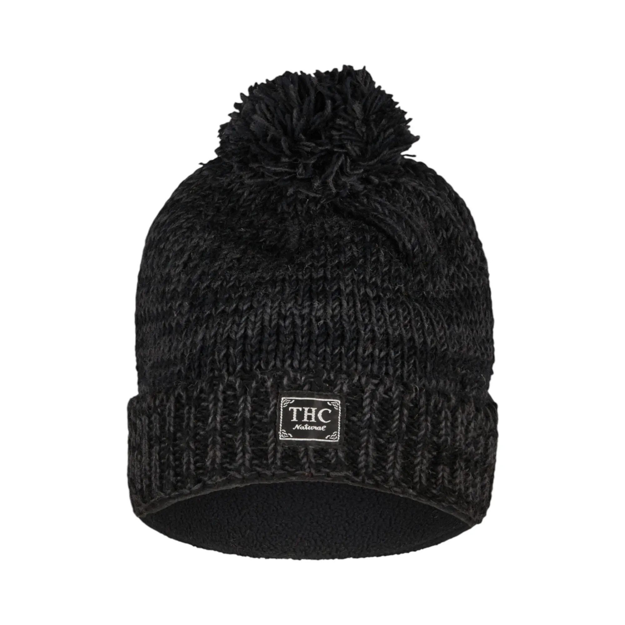 THC Natural Line Bommelmütze THC Schafwoll Pudelmütze 809 anthrazit (1 Stück, 1-St., 1 Stück) Innenfutter: Fleece