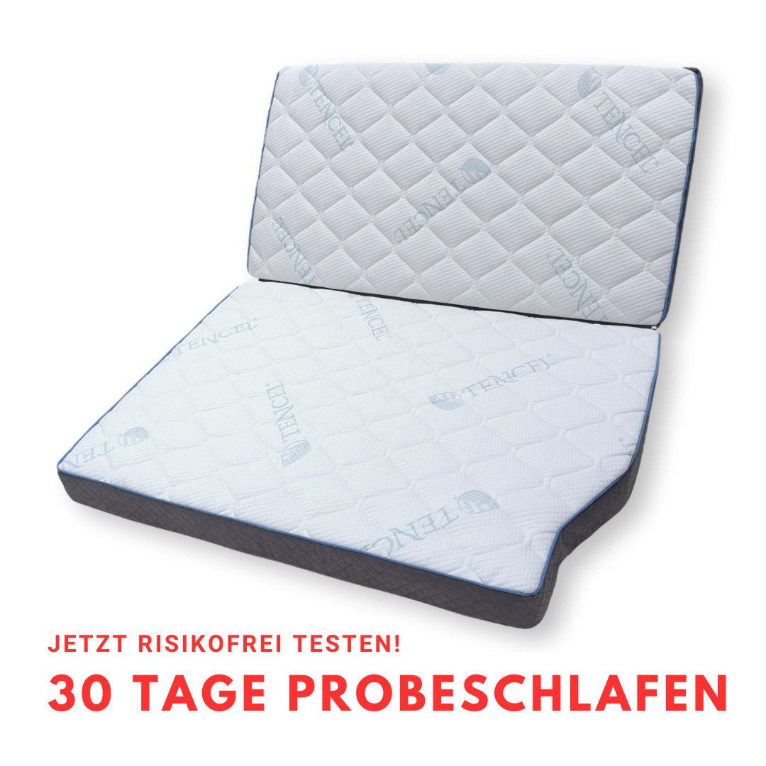Klappmatratze für VW T5 T6 T6.1 California, MatratzenL.A.B®, 9 cm hoch, 9x115x195 cm TENCEL™ Lyocell mit Velours in Alcantara Optik