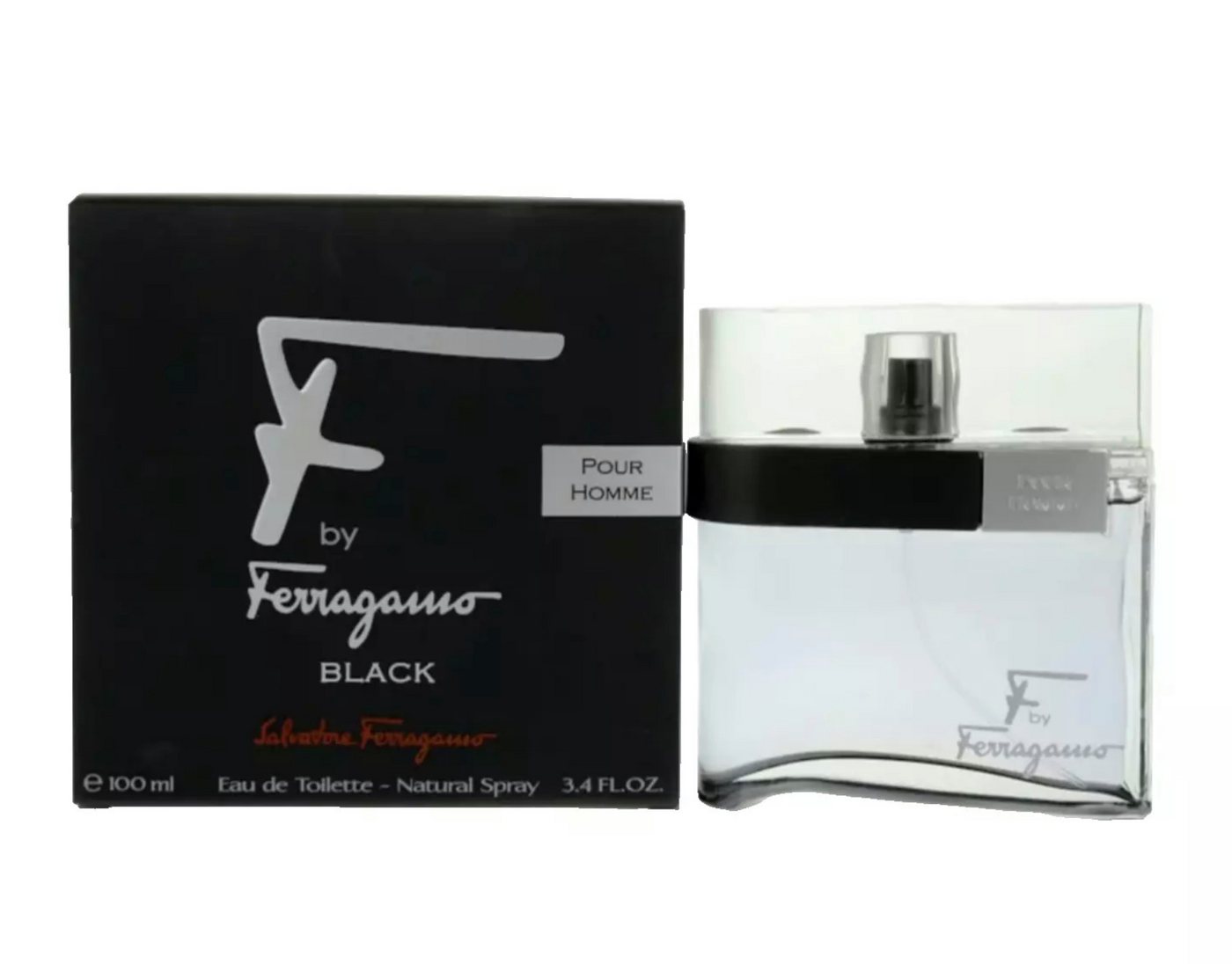 Salvatore Ferragamo Eau de Toilette F by Ferragamo Black Parfum Versiegelt 100ml, Flakon verkörpert die maskuline Stärke und moderne Raffinesse