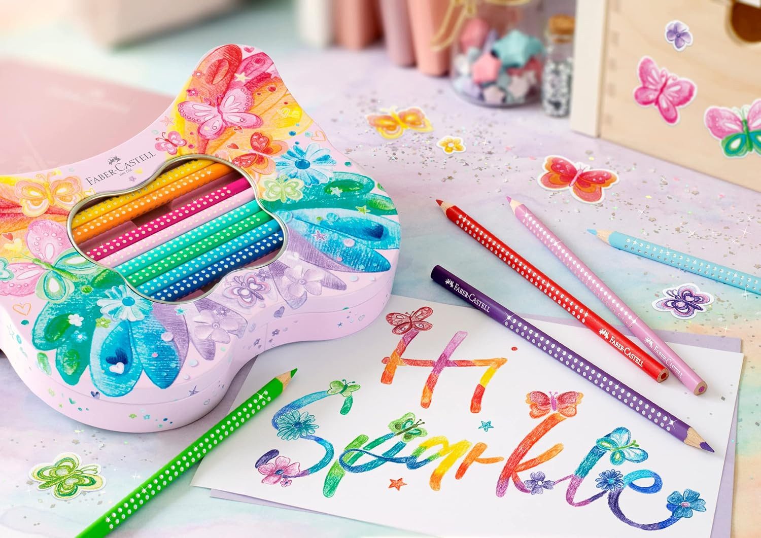 Faber-Castell Buntstift Faber-Castell Schmetterling Buntstifte Geschenkset, 20 Farben