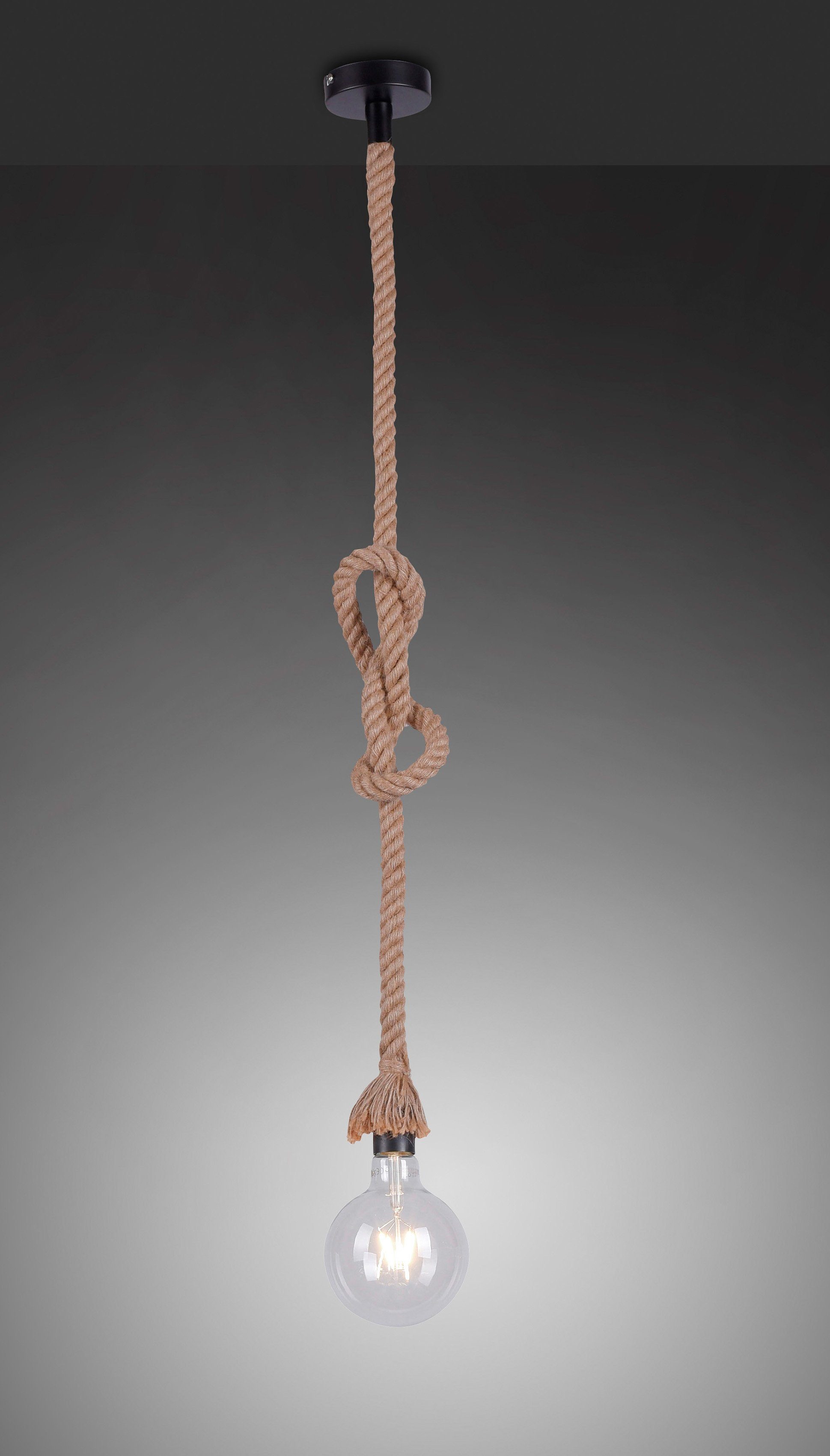 JUST LIGHT Pendelleuchte ROPE, ohne Leuchtmittel, Hängeleuchte, Hängelampe