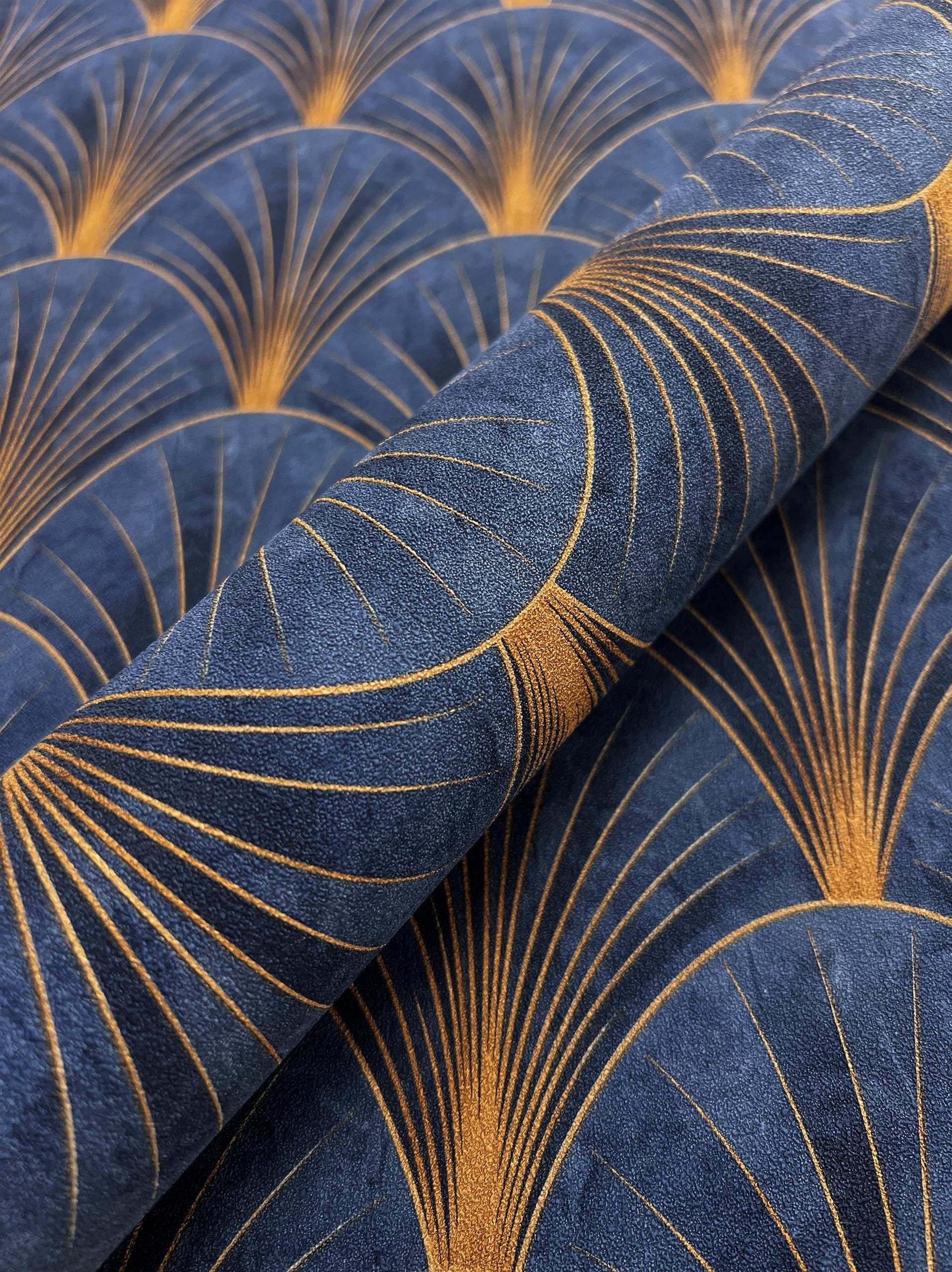 Newroom Vliestapete, Blau Tapete Modern Geometrische günstig online kaufen