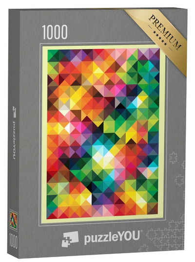 puzzleYOU Puzzle Modernes Mosaik: Dreiecke in abstraktem Design, 1000 Puzzleteile, puzzleYOU-Kollektionen