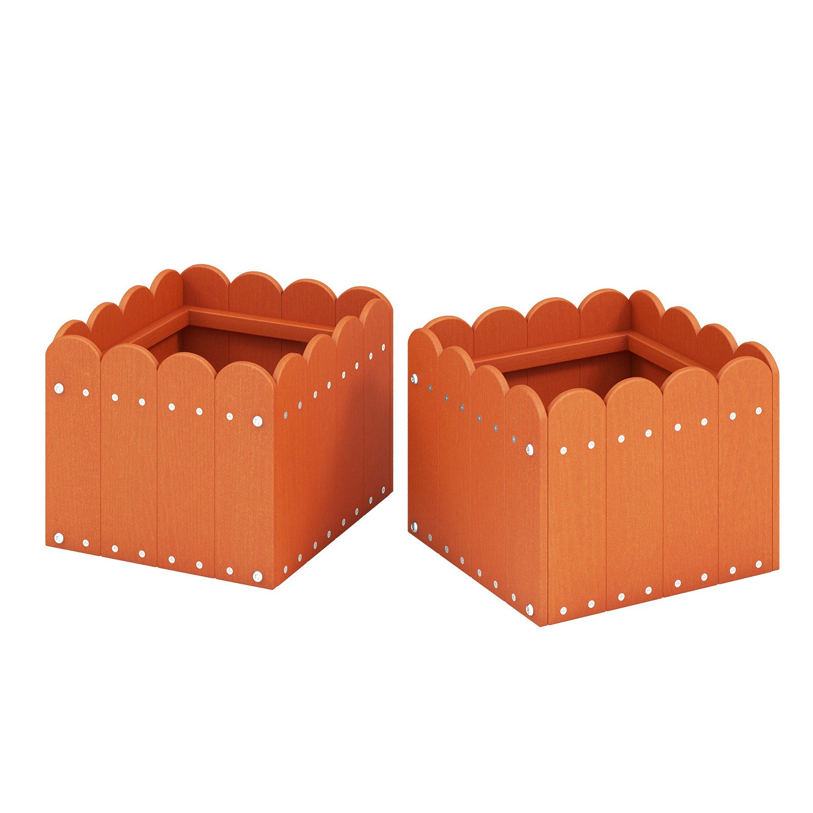 KOMFOTTEU Blumenkasten (2er Set), Pflanzkübel aus HDPE wetterfest für Gemüse, Blumen, Kräuter