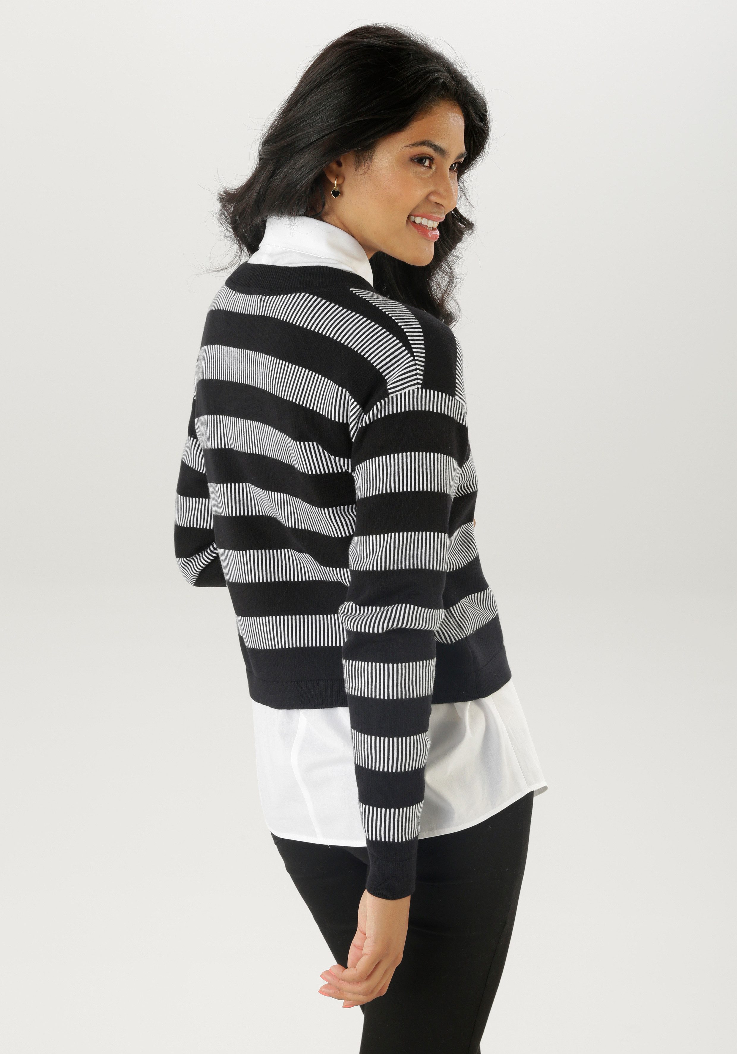 Aniston SELECTED Strickjacke im trendigen Streifen-Dessin günstig online kaufen