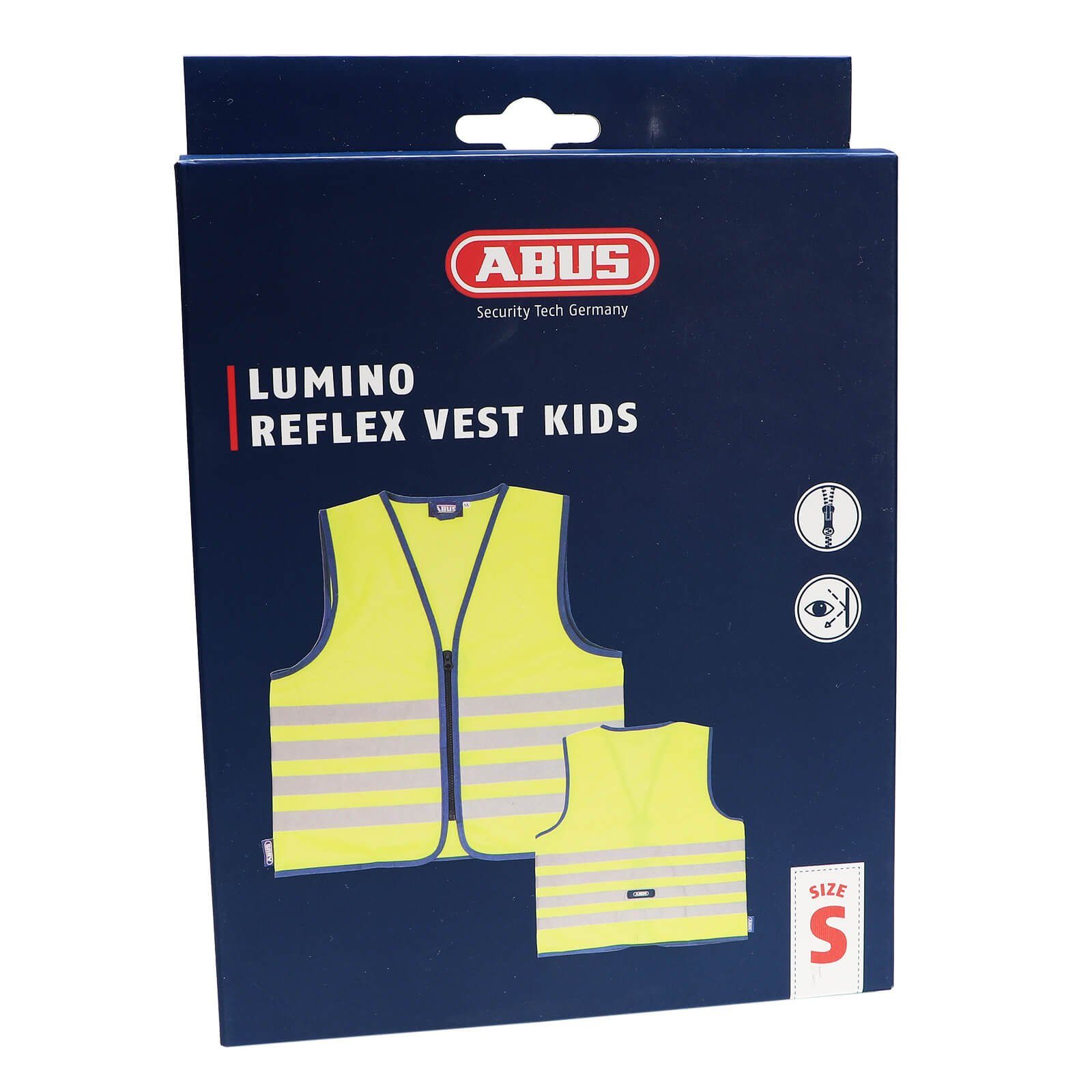 Reflektoren, ABUS Warnweste mit Warnweste Lumino und Reißverschlus ABUS Fluoreszierend Reflektoren Reflex Kinder