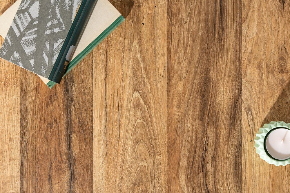 riess-ambiente MONTREAL dining table 160cm natural/black (single item, 1 pc), oak wood design · X-frame · seats up to 6 people · industrial