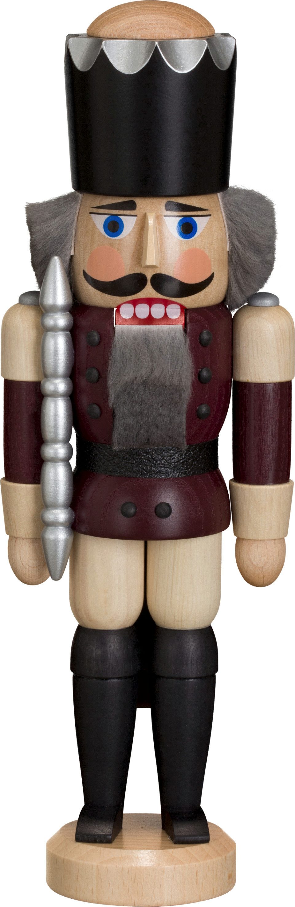 Seiffener Volkskunst Nussknacker Nussknacker König aubergine der Seiffener Volkskunst eG, Handarbeit aus dem Erzgebirge