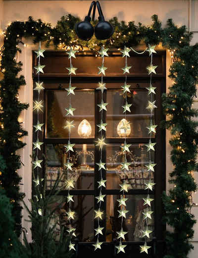 Star-Max Lichtervorhang Weihnachtsdeko aussen, 60-flammig, LED-Tür-Vorhang