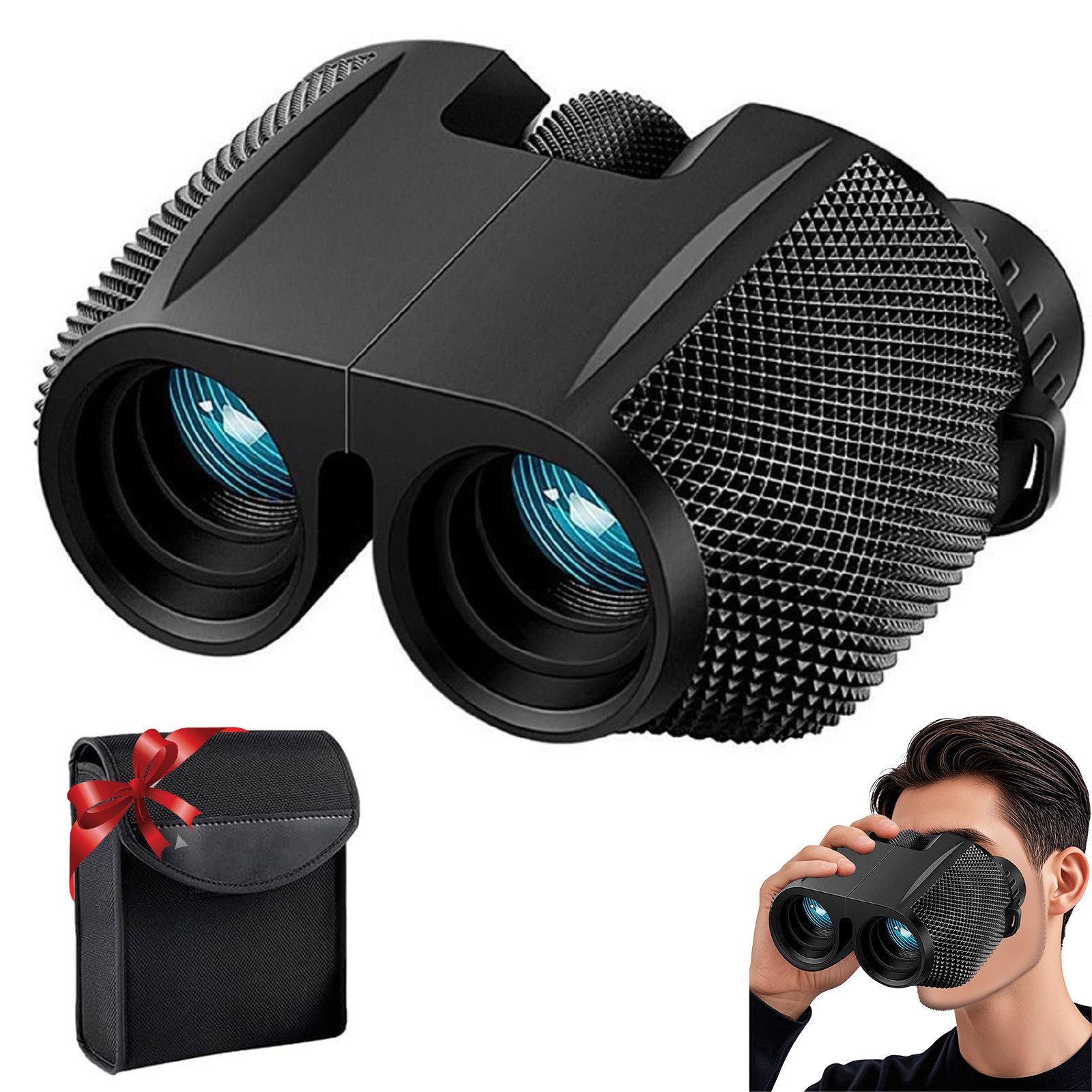 OKWISH 10x25 Kompakt Faltbares Ferngläser Nachtsicht Fernrohr Fernglas (für Kinder Erwachsene Reisen Wandern Vogelbeobachtung Jagd Konzerte)