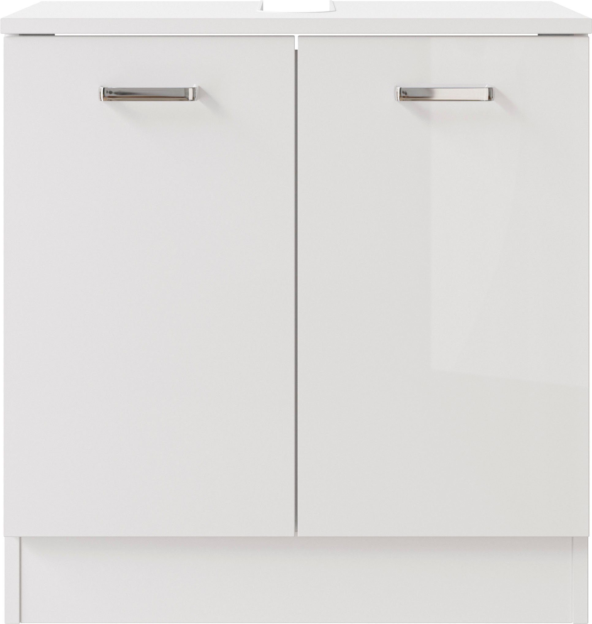 PELIPAL Waschbeckenunterschrank Quickset 301 60,2 cm breit Weiß | Weiß