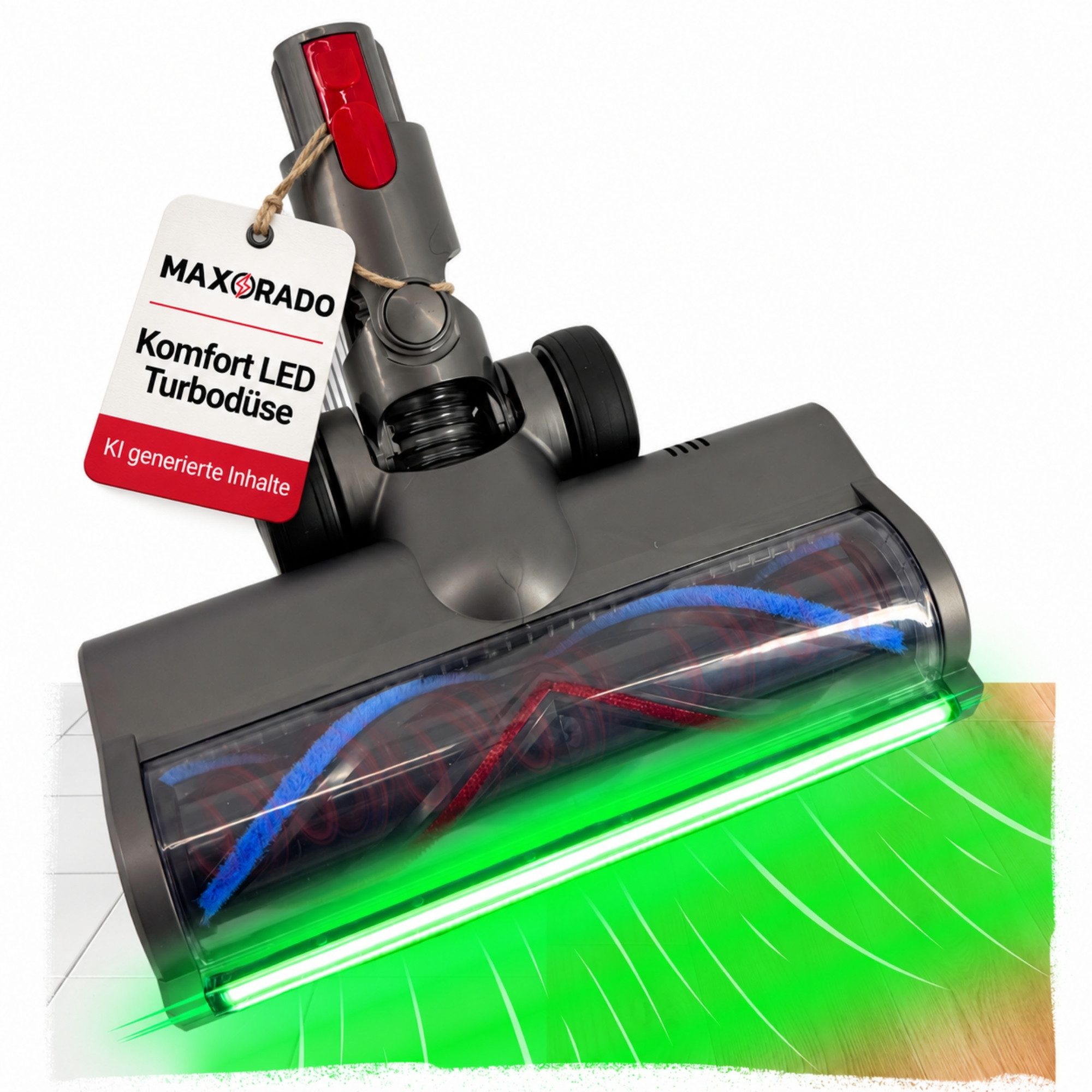 Maxorado Turbodüse Turbodüse für Dyson V7 V8 V10 V11 V15 LED beleuchtet Düse Turbobürste, Zubehör für Akku Staubsauger, (Ersatzteil Zubehör, 1-tlg., Staubsaugerdüse), Bodendüse Teppich Parkett
