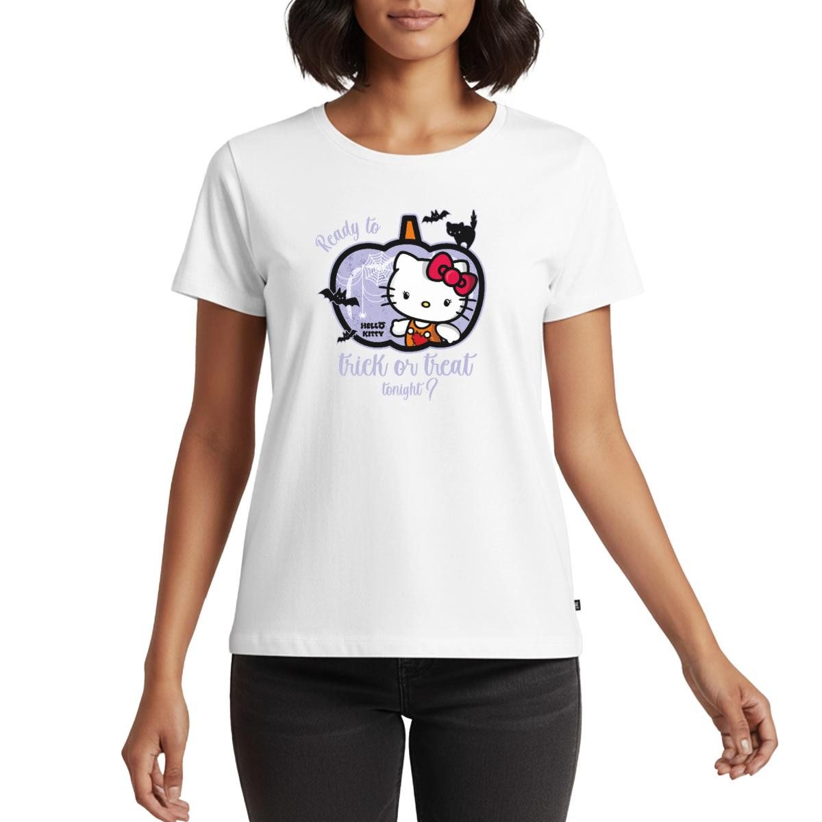 T-Shirt Hello Kitty Halloween Süßes Oder Saures Frauen Premium T-Shirt