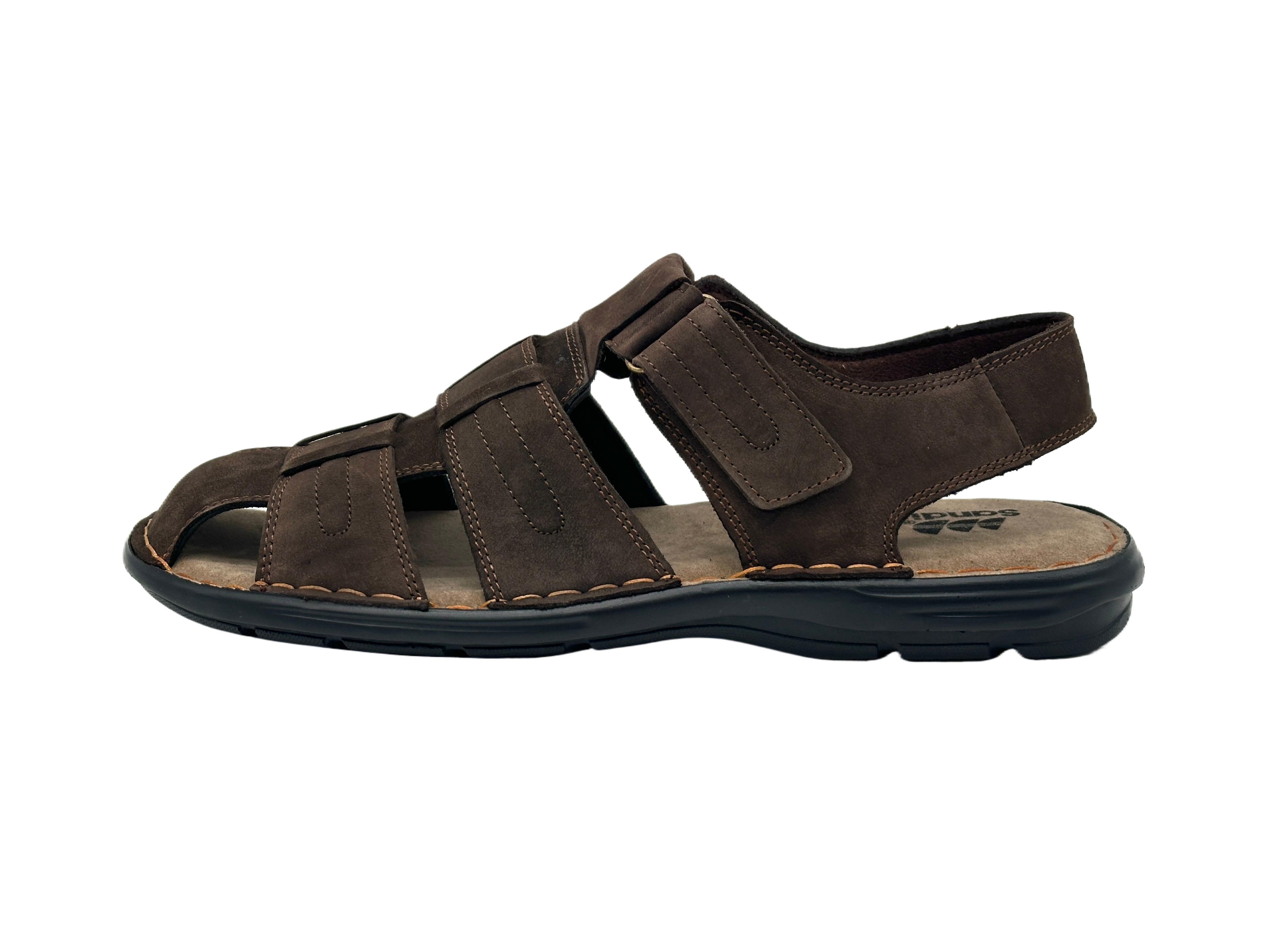 Nowaland Herren Echtleder Sandalen bequem Klettverschluss Sommer Sandale Echtleder, weiches Fußbett, flexibel und alltagstauglich