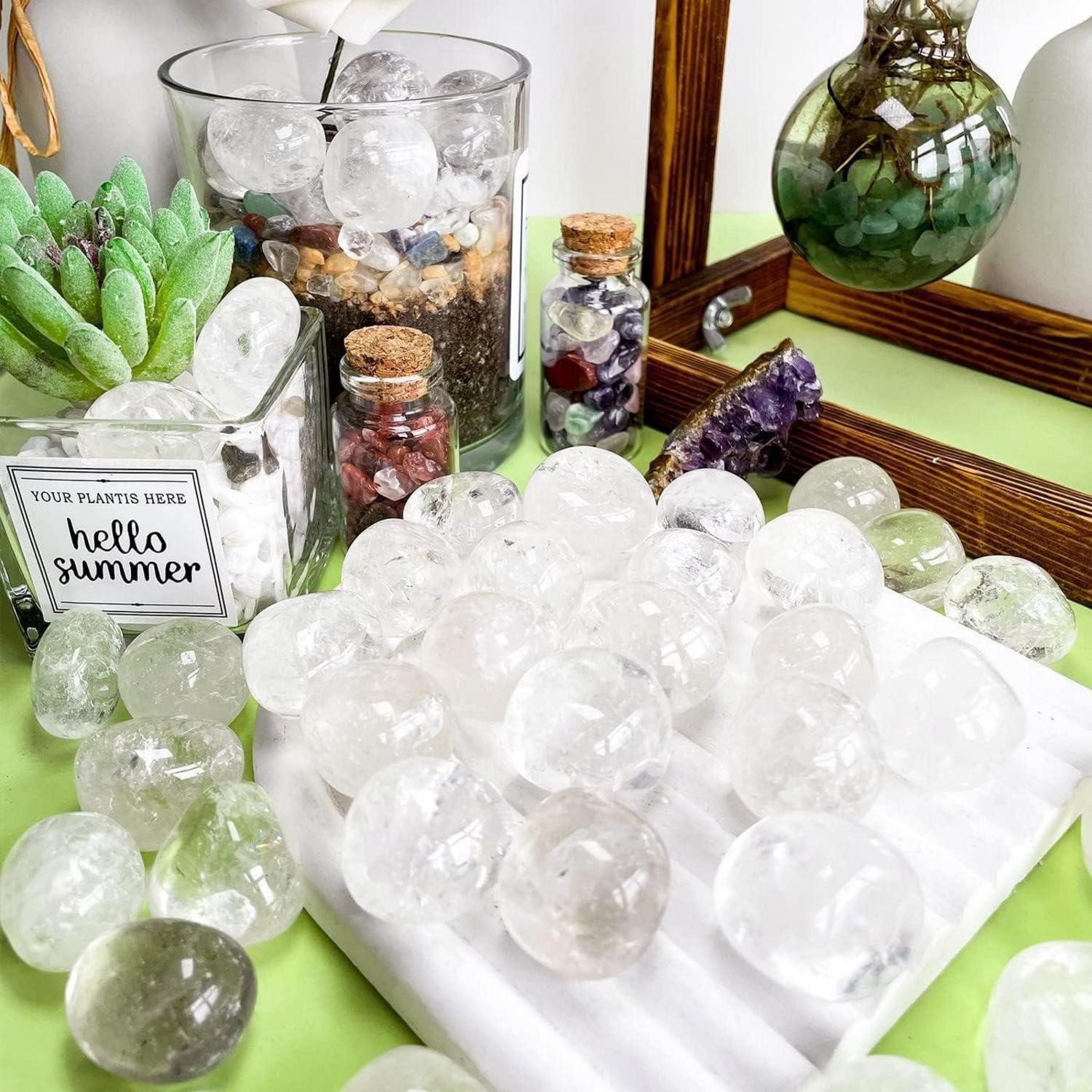 LuxusKollektion Edelstein Bergkristall Trommelsteine Edelsteine Kristalle Steine D-klarer Quarz – Bild 4 von 5