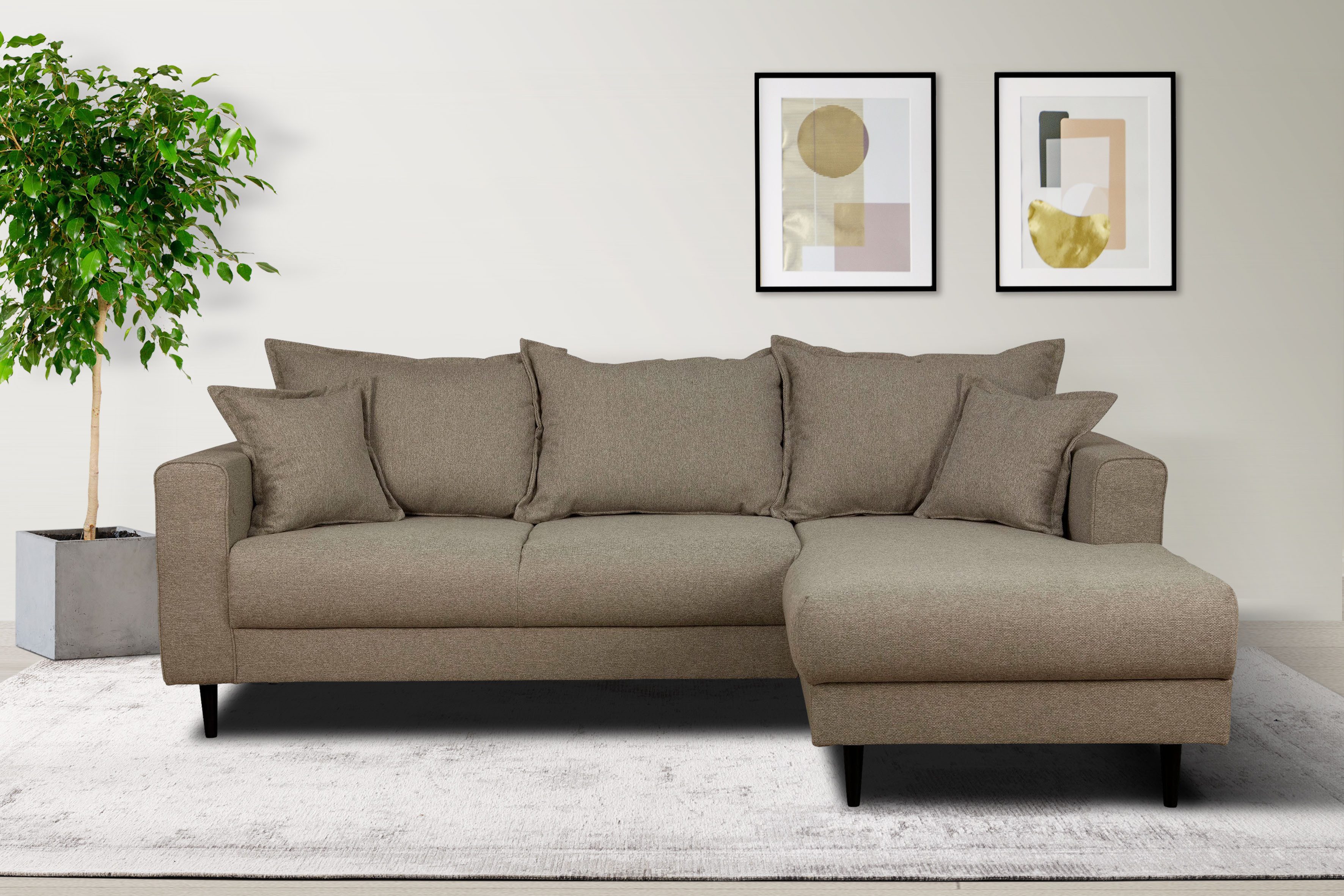 Home affaire Ecksofa "VEYRAS L-Form, hoher Sitzkomfort, Maße B/T/H: 230/150 günstig online kaufen