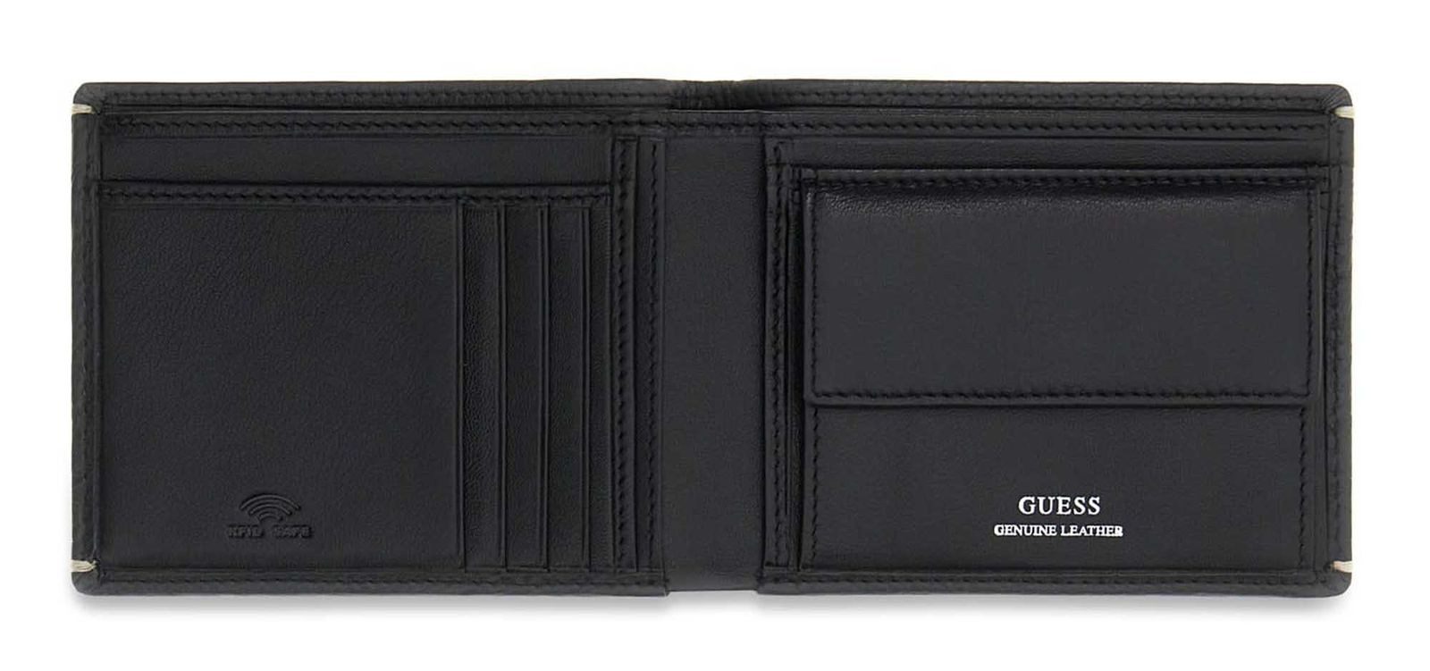 Guess Geldbörse Bifold Wallet, aus echtem Rindsleder mit RFID-Blocker Schut günstig online kaufen