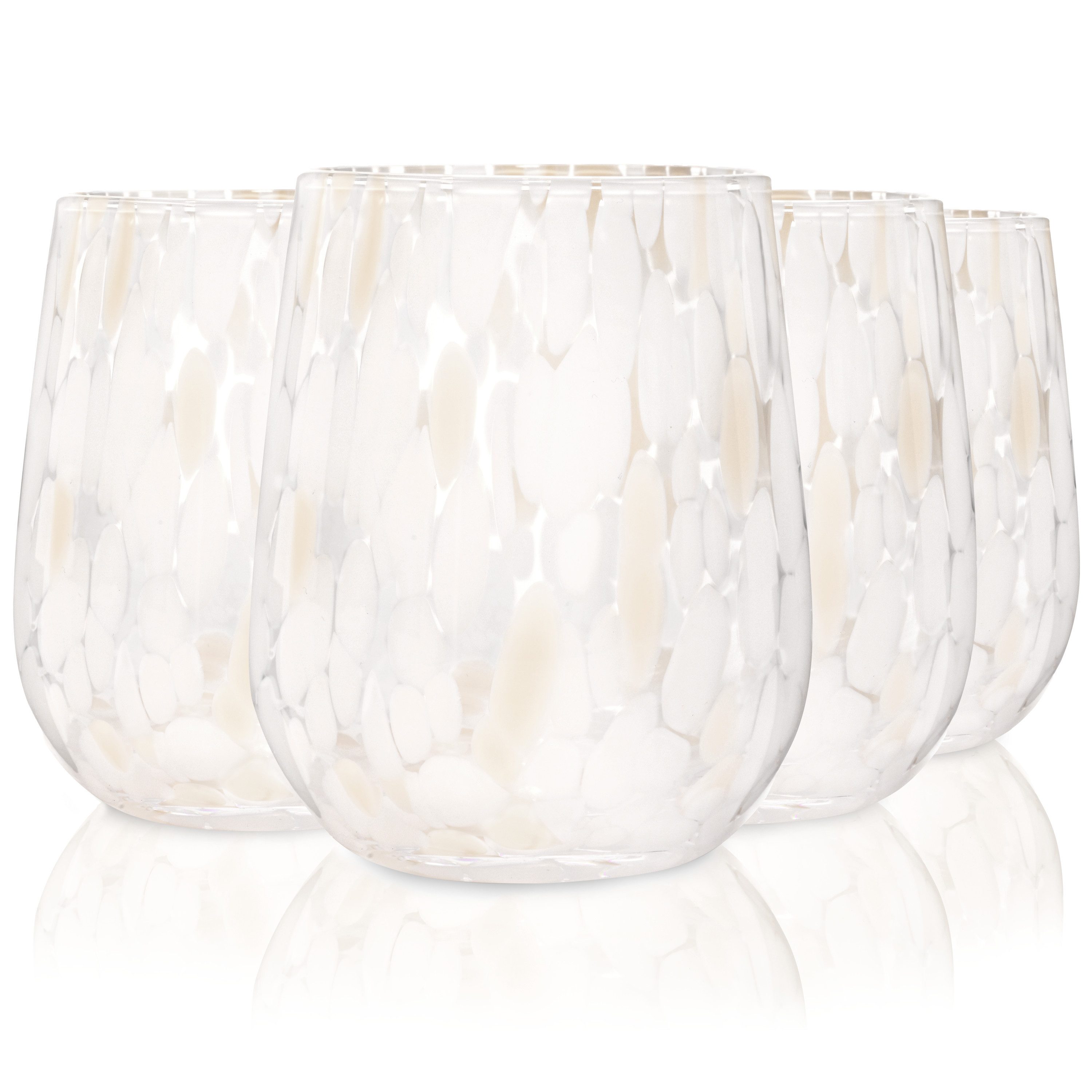 SÄNGER Gläser-Set Curacao, 4-tlg., Glas, 4x Trinkgläser Curacao mit Punkten, Füllmenge 320ml, mehrfarbig