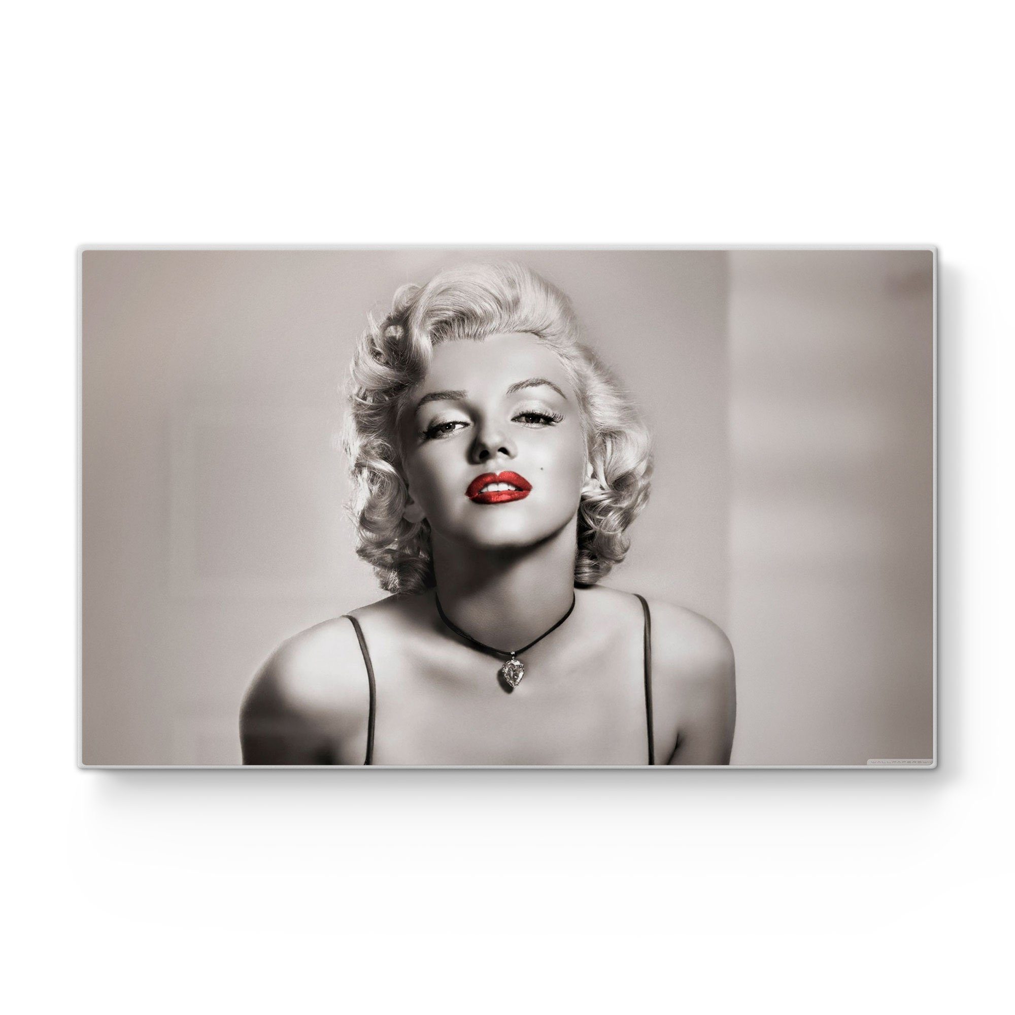 Marilyn 'Elegante Schneideplatte Frühstücksbrett DEQORI Monroe', Platte Glas, Schneidebrett