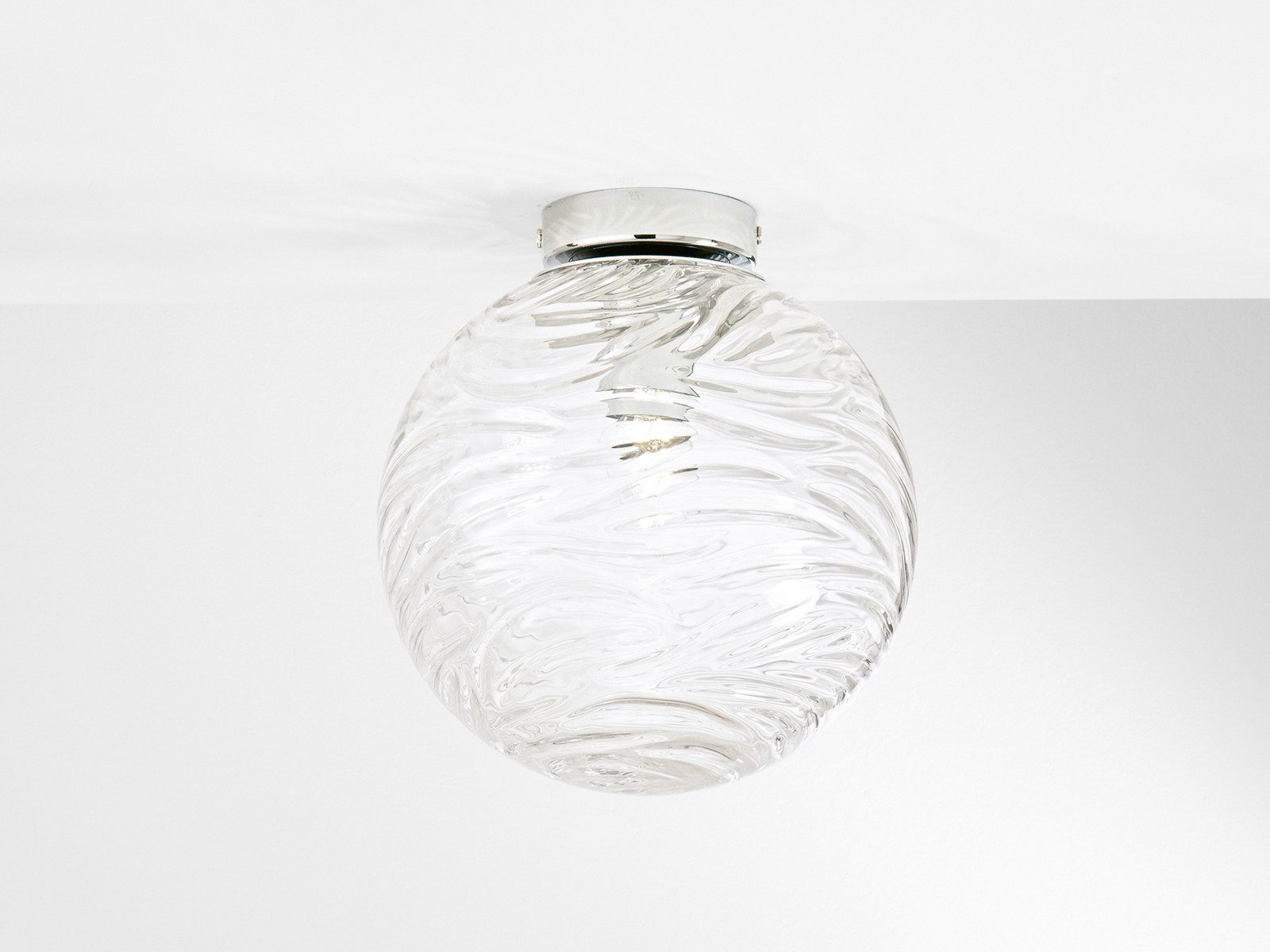 Luce Ambiente Design LED Deckenleuchte mit Glas-Kugel Lampenschirm Ø 25cm, Dimmfunktion, LED wechselbar, Warmweiß, klein-e Kugel-Lampe Retro Deckenlampe mit 3 Stufen Dimmer Leuchtmittel