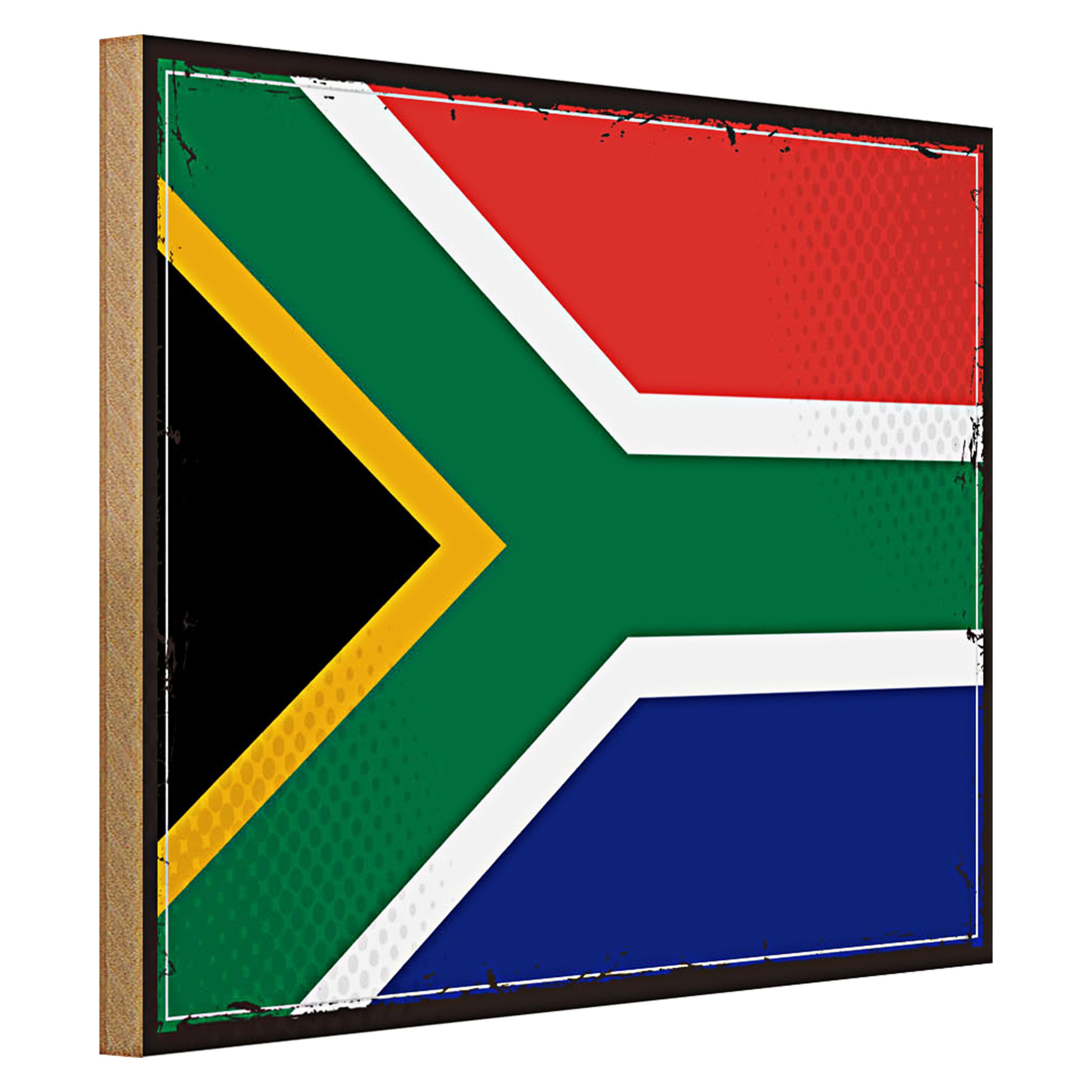 Roomando Holzbild Flagge Südafrika 40x30cm Retro South Africa