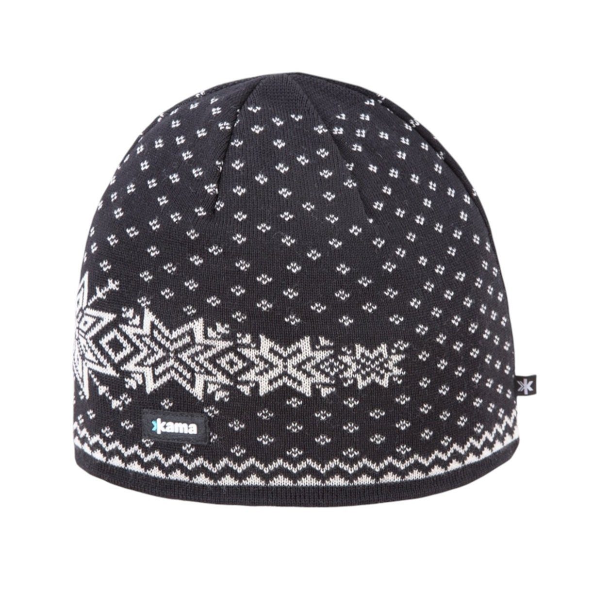 Strickmütze (Beanie) A128 Merino - schwarz - 1 Stück