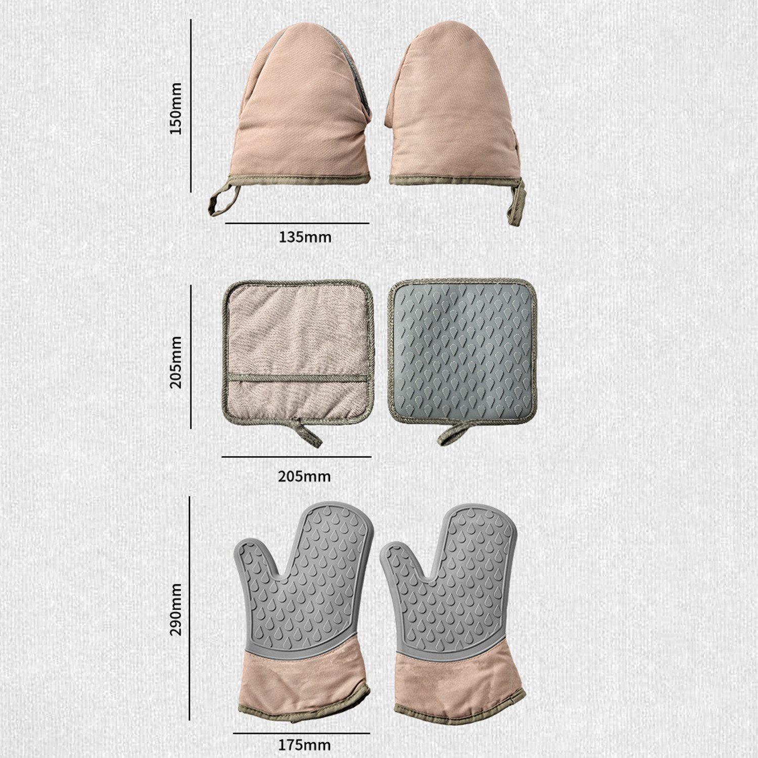 Refined Living Topflappen Ofenhandschuhe Topflappen Set günstig online kaufen