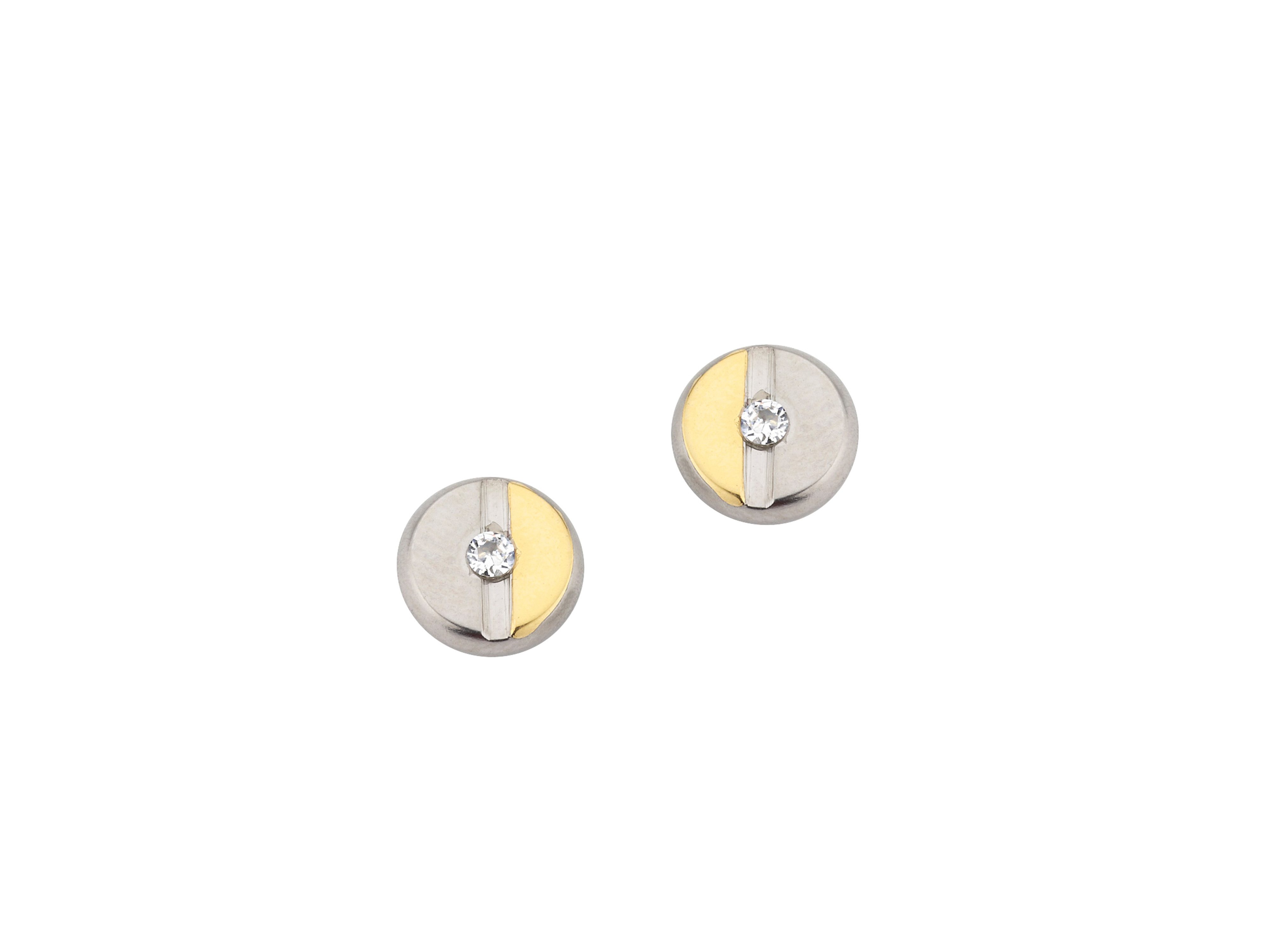 Firetti Paar Ohrstecker Schmuck Geschenk Titan Ohrschmuck Ohrringe Kreis rund bicolor, mit Zirkonia (synth)