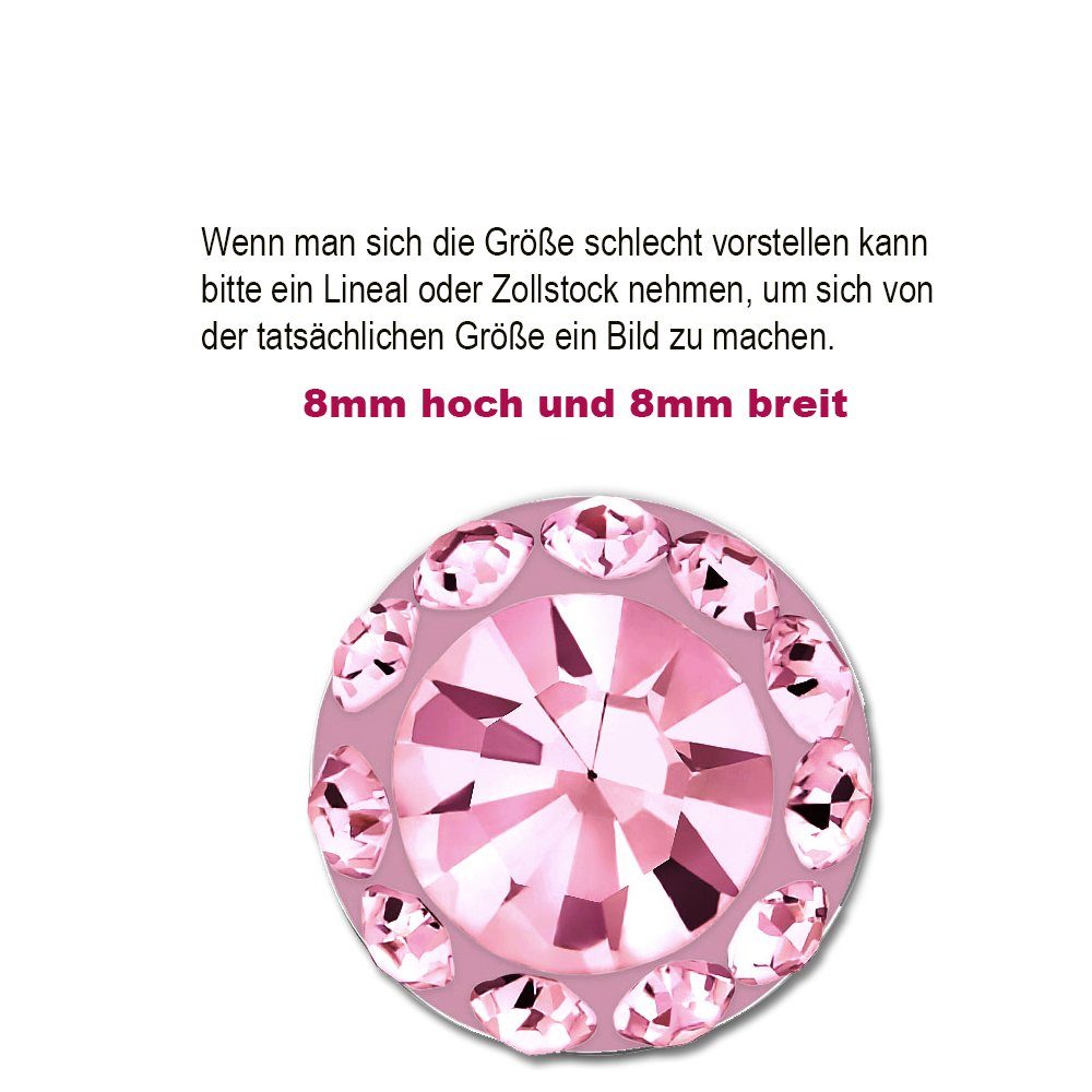 Limana Paar Ohrstecker Damen Ohrringe 925 Silber runde Kristalle Damenohrringe, Damenohrstecker Damenschmuck Schmuck für Frauen