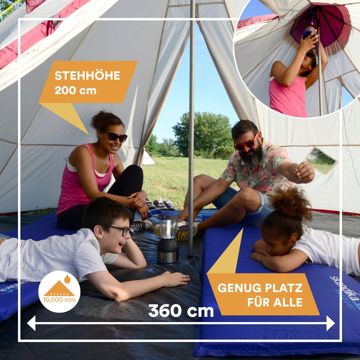 Campingzelt Skandika für 6 200 Tipi-Zelt Personen Tipii