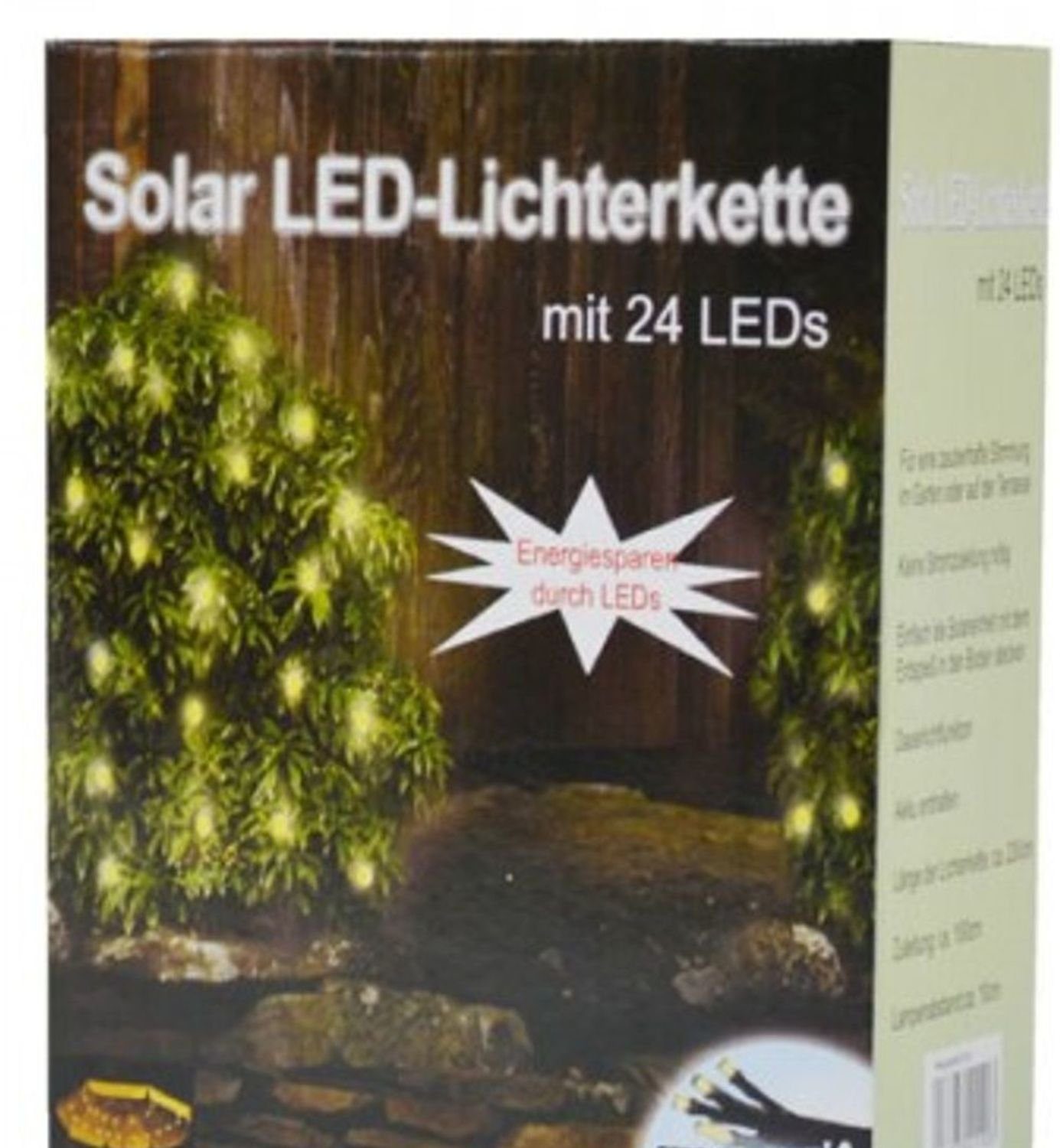 Lichterkette Solar LED-Lichterkette 24 LEDs