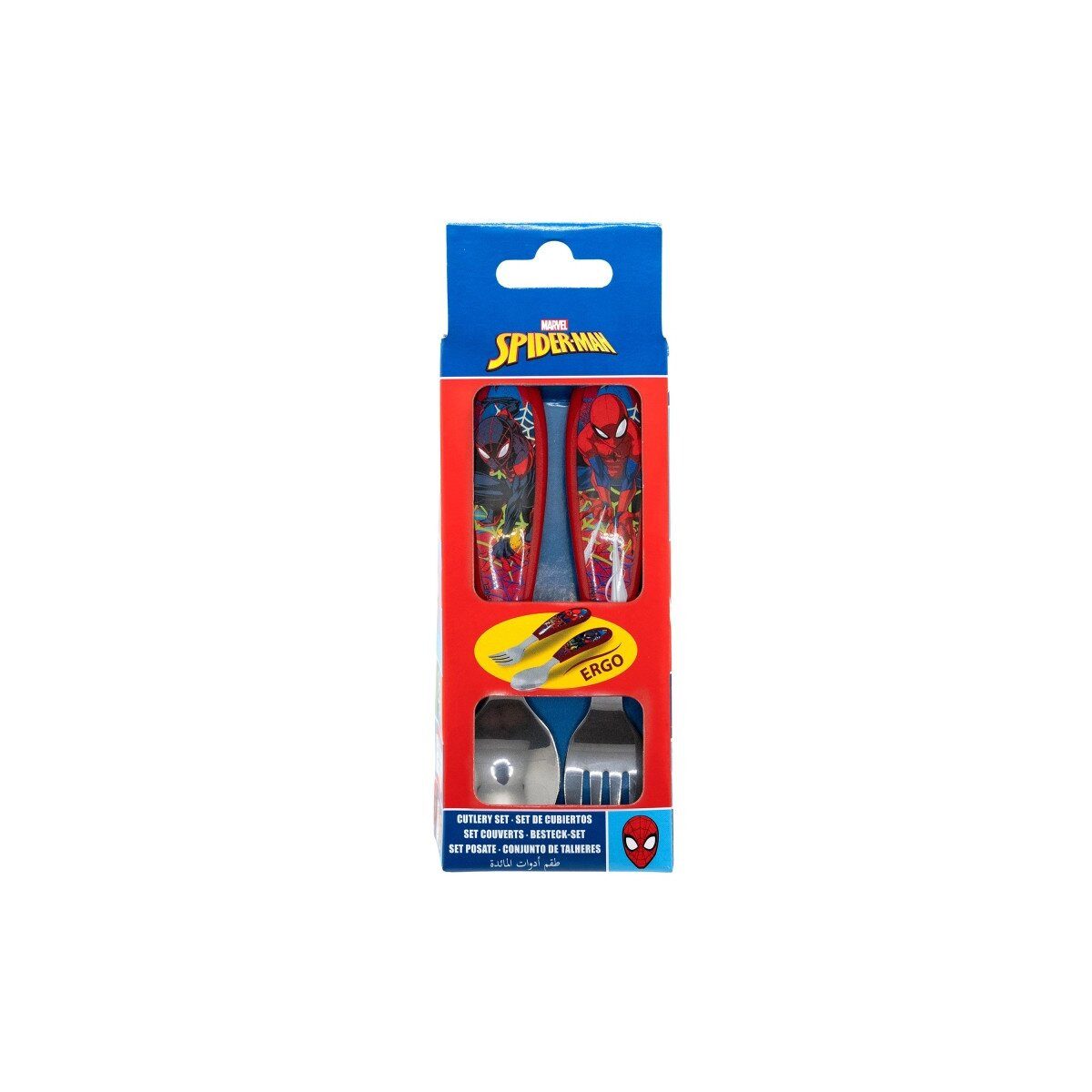 Spiderman Kinderbesteck Spiderman Moving Target Metall-Ergo-Besteckset, 2-teilig (2-tlg), Edelstahl
