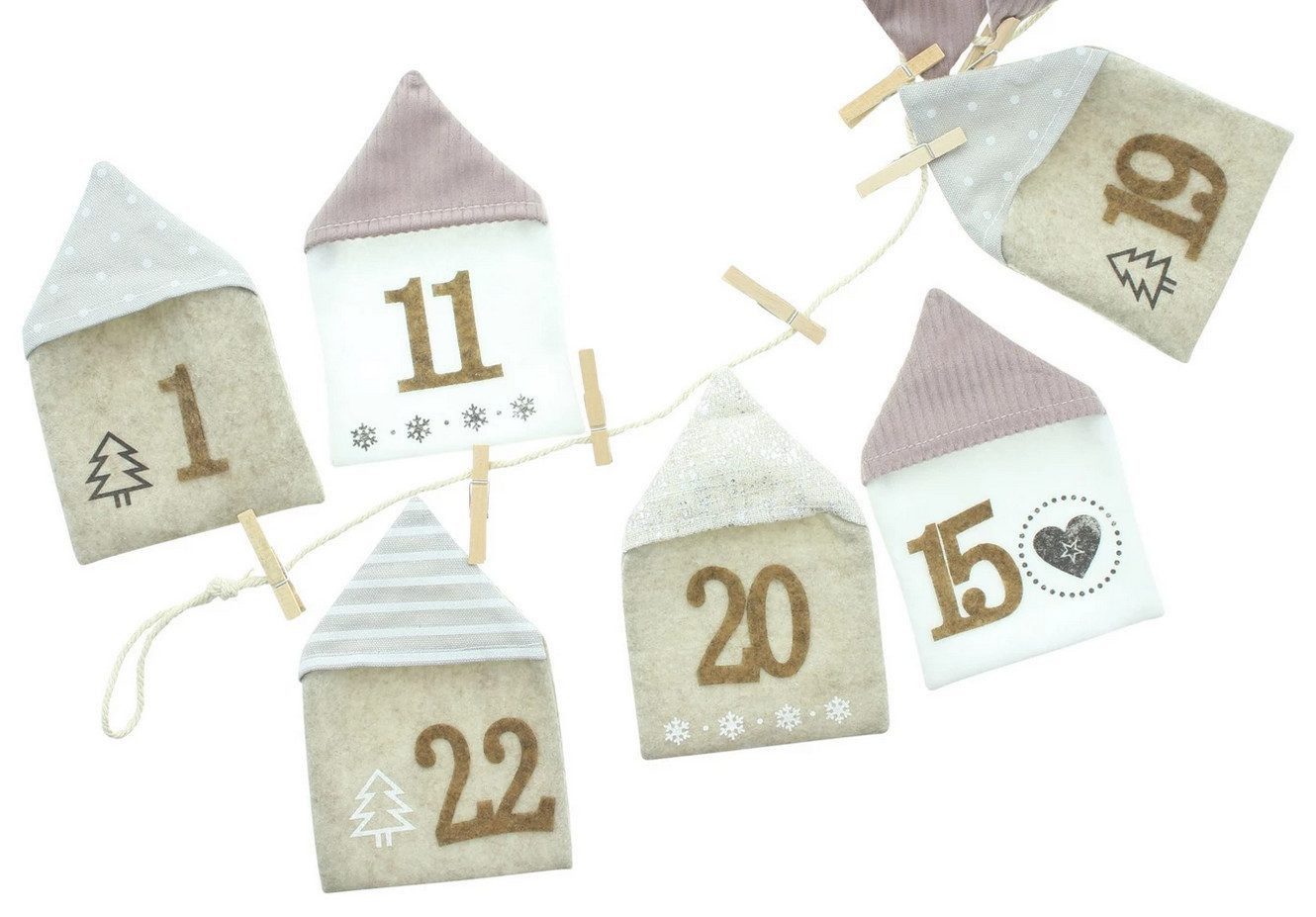 Home-trends24.de befüllbarer Adventskalender Adventskalender selber Befüllen Wand Deko Weihnachten hängend