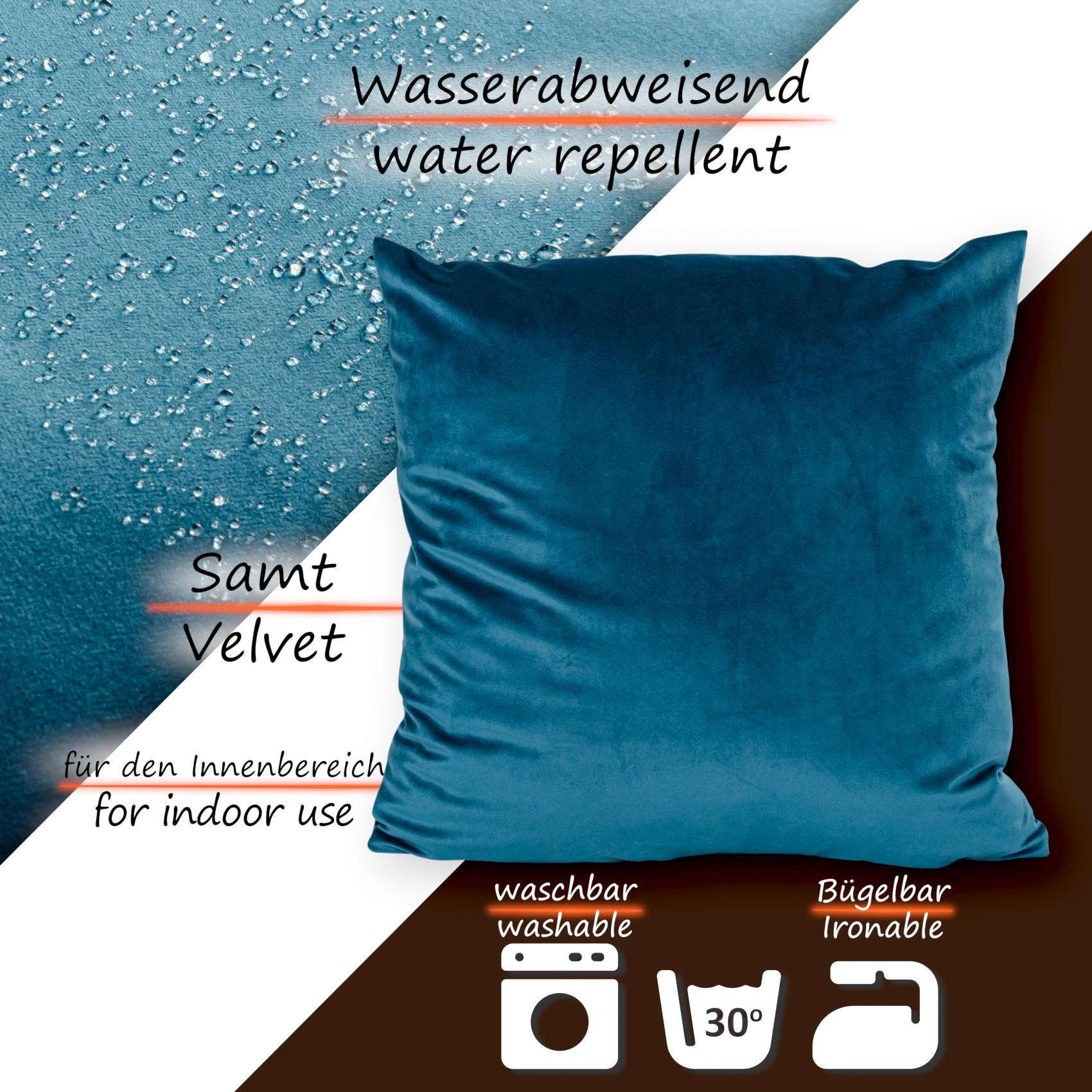 ANRO Dekokissen Kissenhülle MIT oder OHNE Füllung Kissenbezug Zierkissen, Kissenüberzug ohne Füllung Samt Uni 40x40cm Einfarbig Türkisblau – Bild 5 von 5