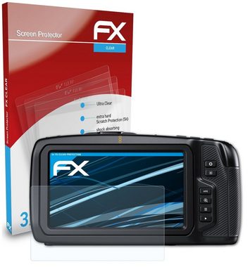 atFoliX Schutzfolie Displayschutz für Pocket Cinema Camera 4K, (3 Folien), Ultraklar und hartbeschichtet