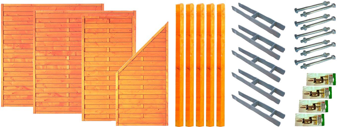 Tetzner & Jentzsch Dichtzaun San Diego 1, (Set), 4 Elemente, LxH: 585x180 cm