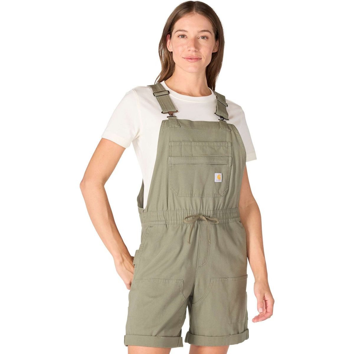 Carhartt Softshelljacke Rugged Flex Ripstop Shortall Funktionale und bequeme Damen-Latzhose mit schnelltrocknendem