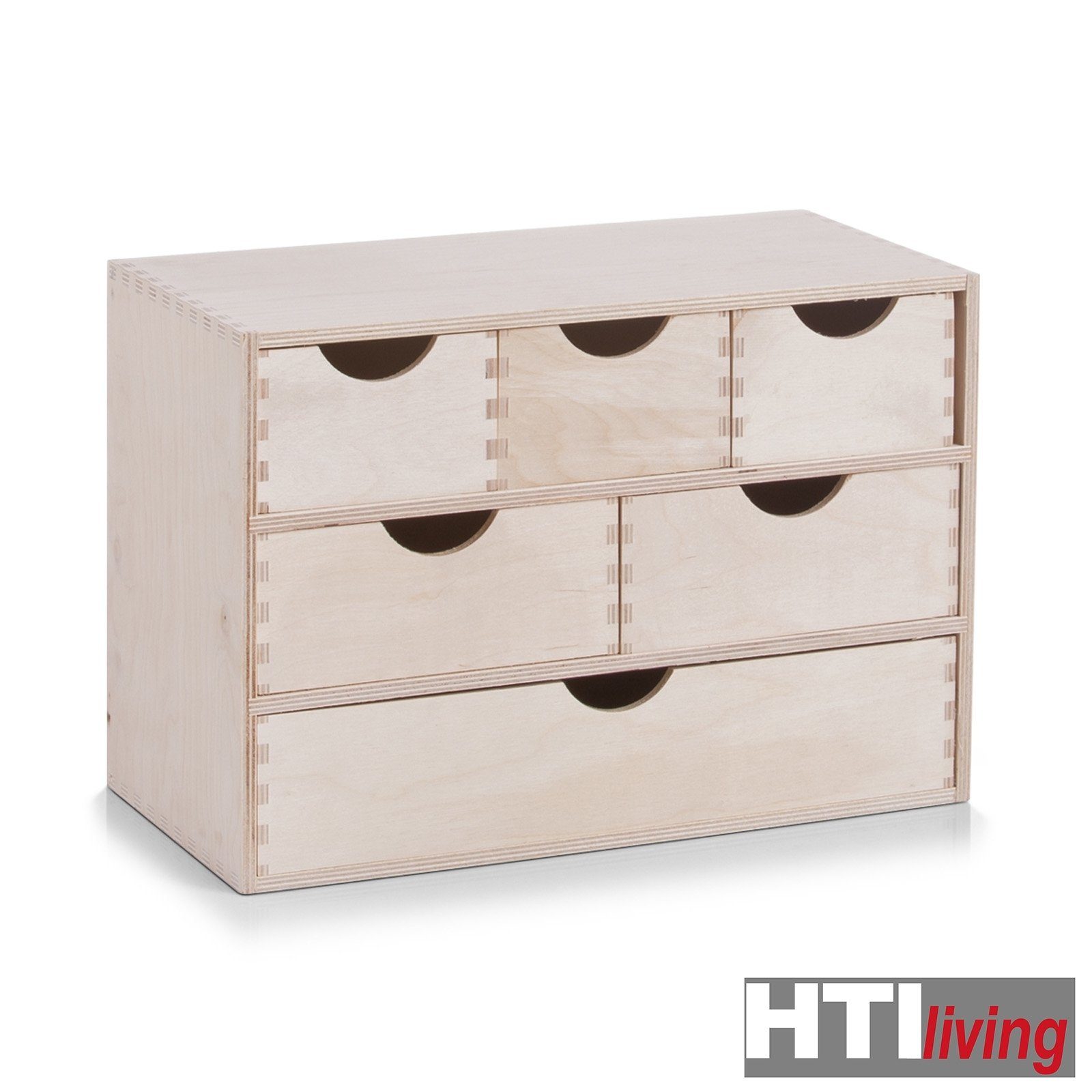 6er Schubladenbox Schubladenelement (Stück, 1-St) Birke, HTI-Living