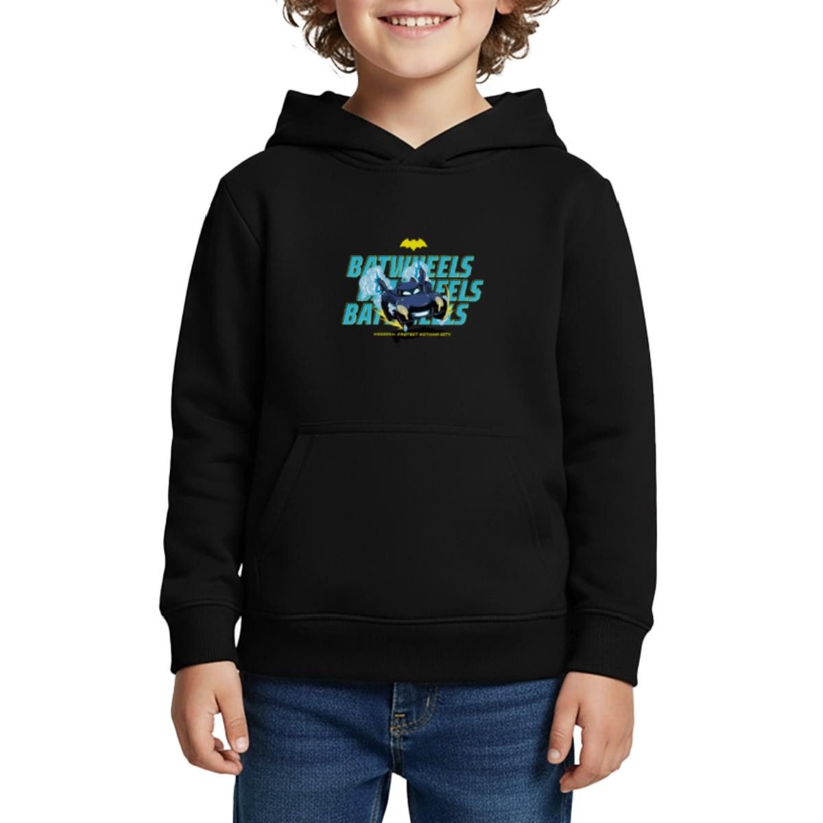Spreadshirt Hoodie Batwheels Bam Schriftzug Protect Gotham City Kinder Premium Hoodie (1-tlg)