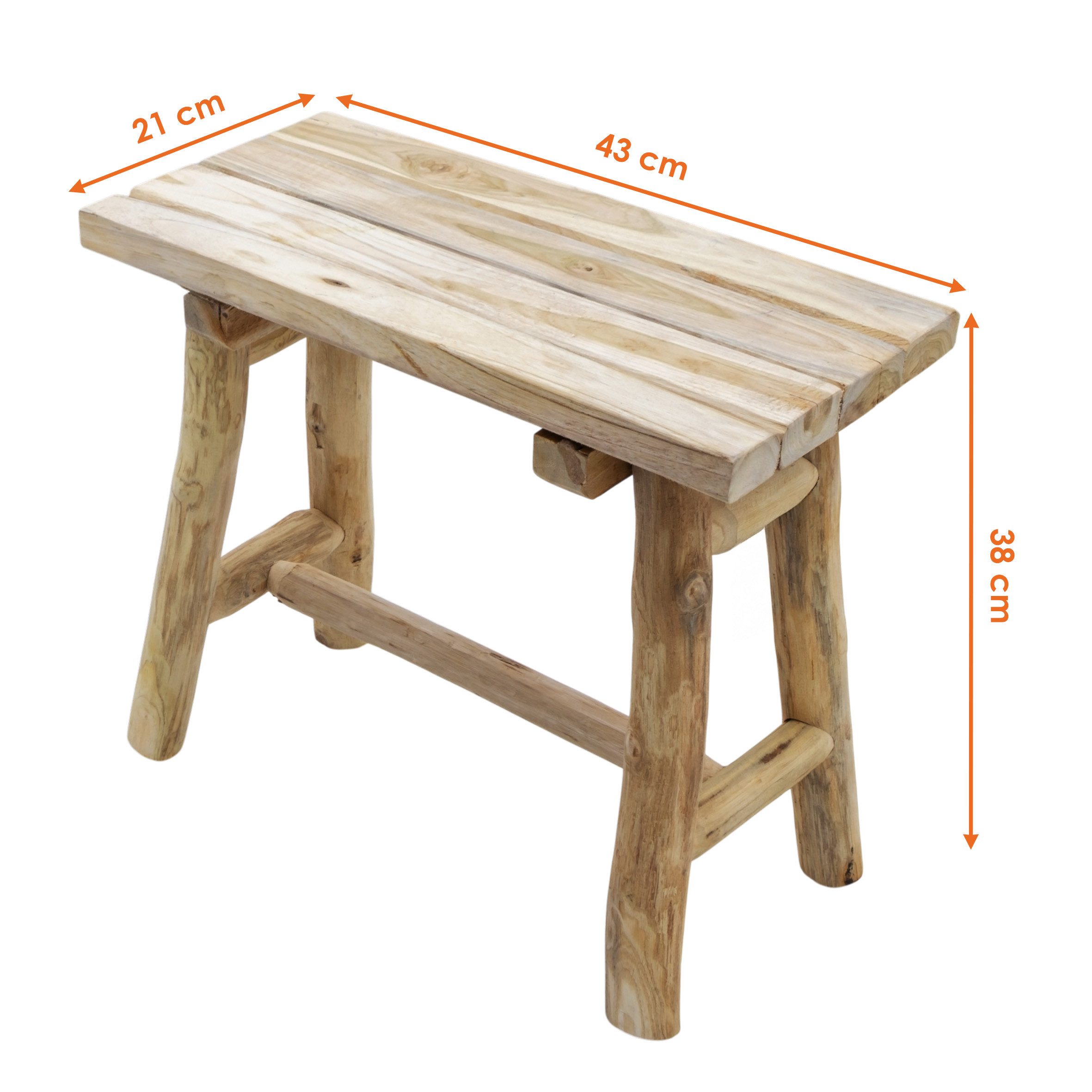 Spetebo Blumenhocker Teakholz Blumenhocker natur rechteckig - 43 x 38 cm (Anzahl, 1 St., Stück), Lieferung erfolgt fertig montiert – Bild 2 von 5