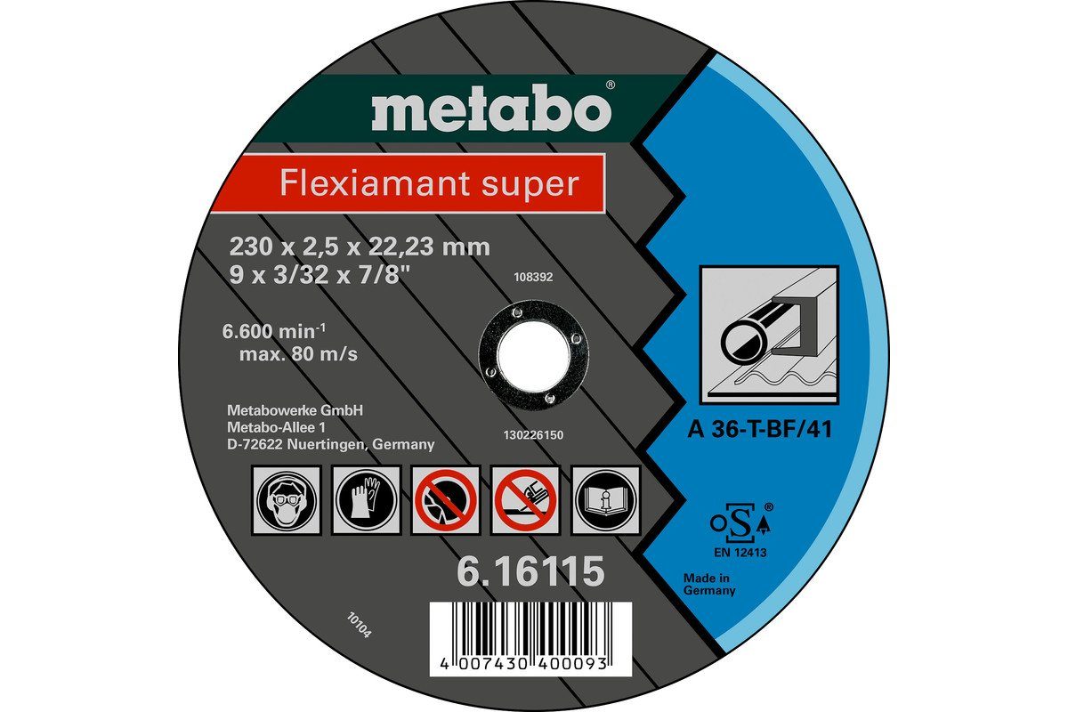 metabo Winkelschleifer Metabo Flexiamant super 125x2,0x22,2 Stahl, 616107000