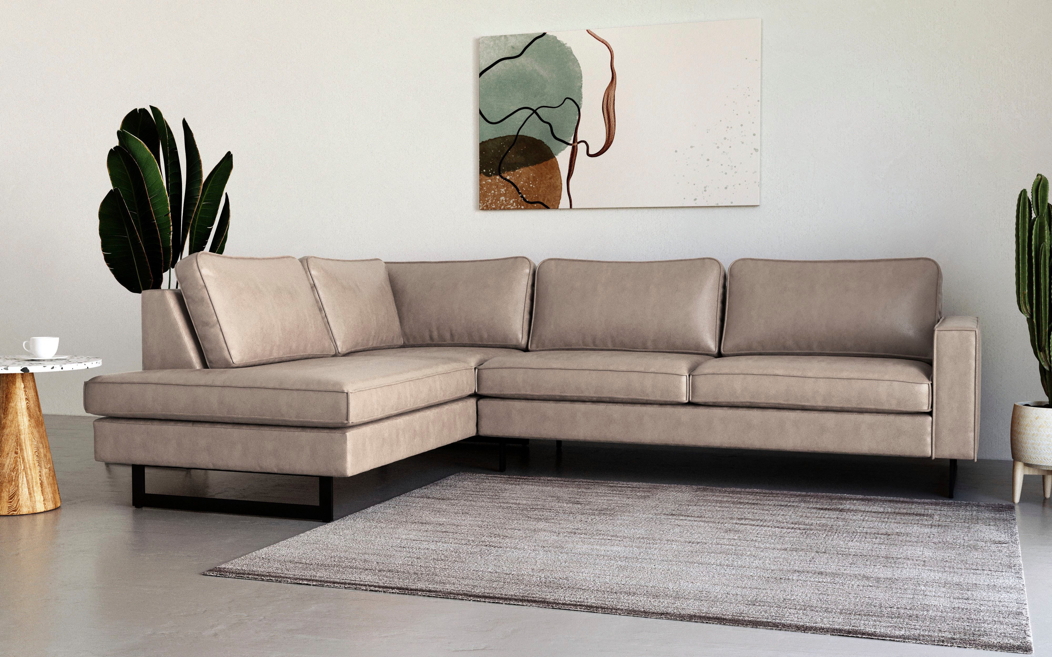 Places of Style Ecksofa "Pinto, 290 cm, Cord, Chenille, Lederoptik, Ottoman günstig online kaufen