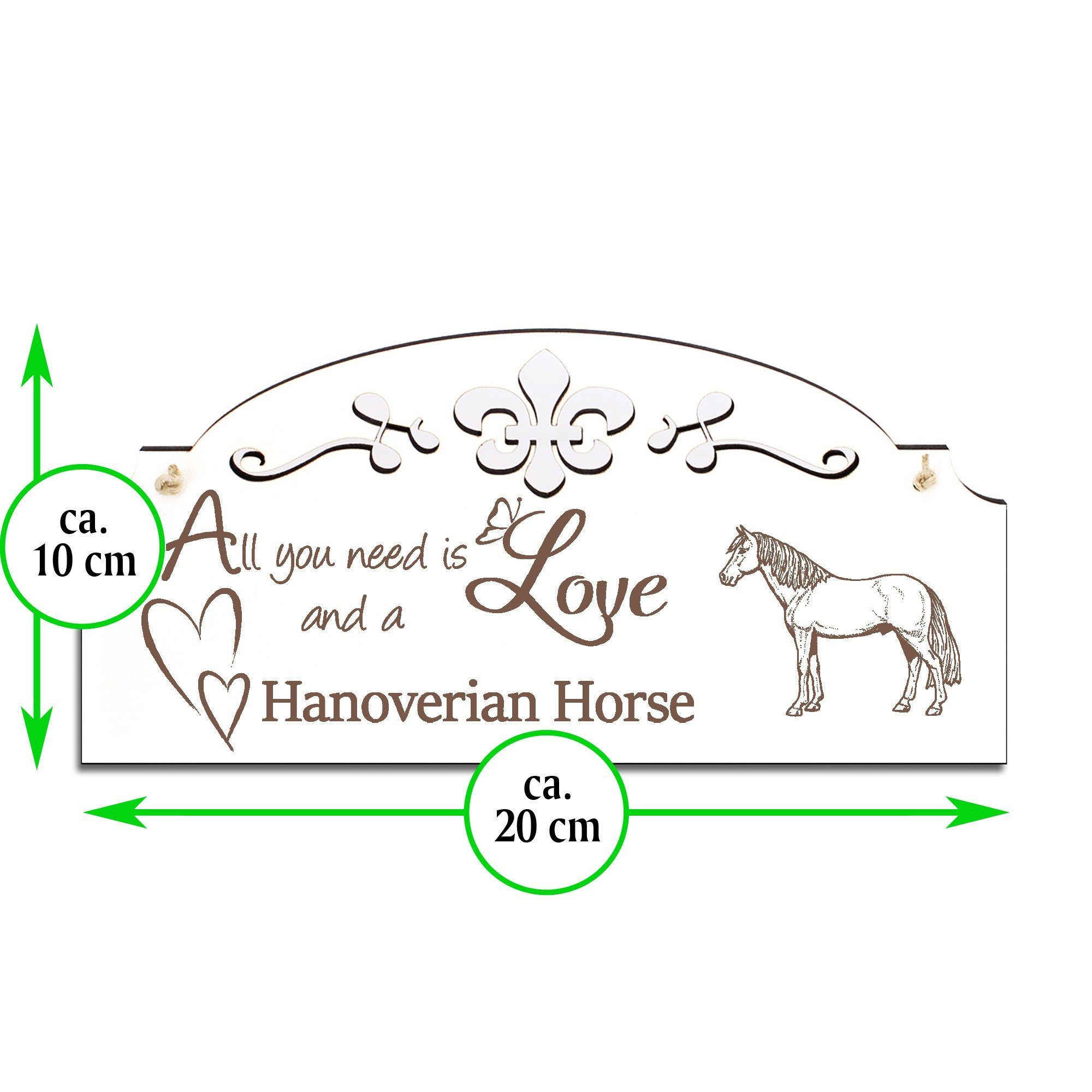 Hängedekoration Pferd need Hannoveraner Love is you 20x10cm Deko Dekolando All