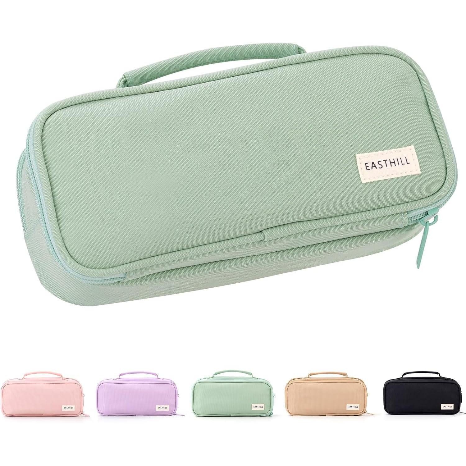 LuxusKollektion Organisationsmappe Großes Federmäppchen Organiser Canvas Bleistift Tasche Mädchen-Lila