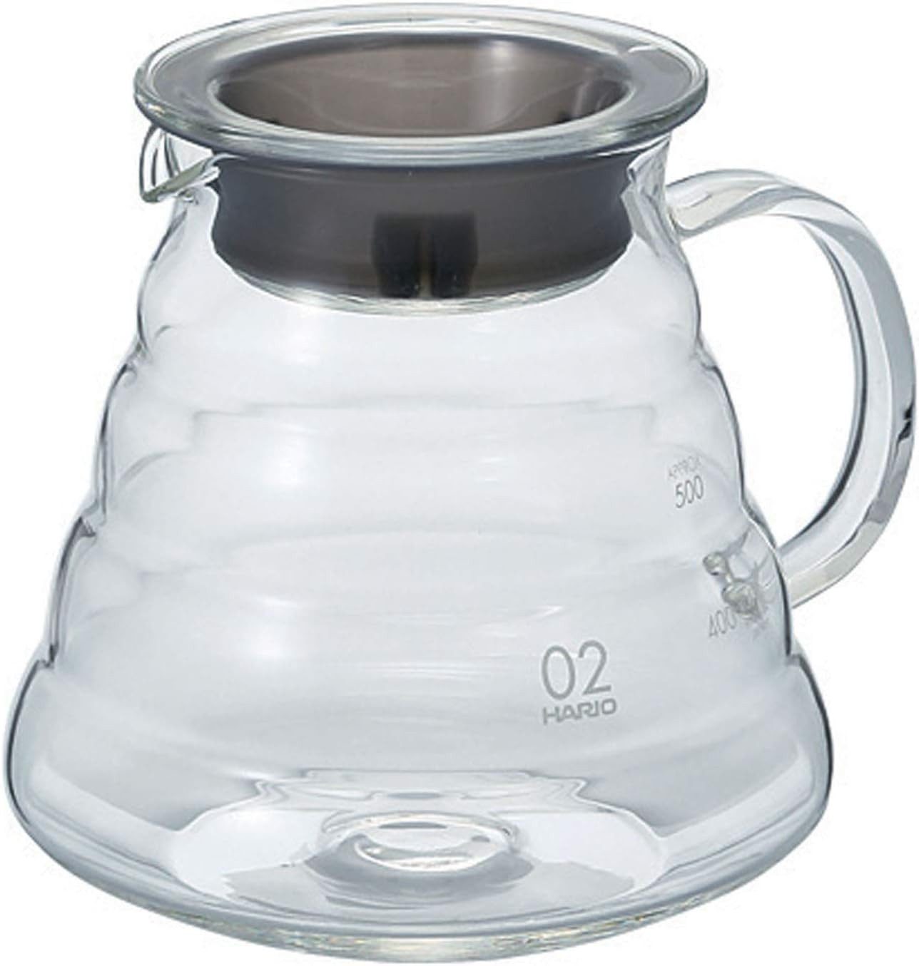 Hario Kaffeekanne V60 Kaffeekanne 600 mL, Server, Range Server, Borosilikatglas, 0.6 l