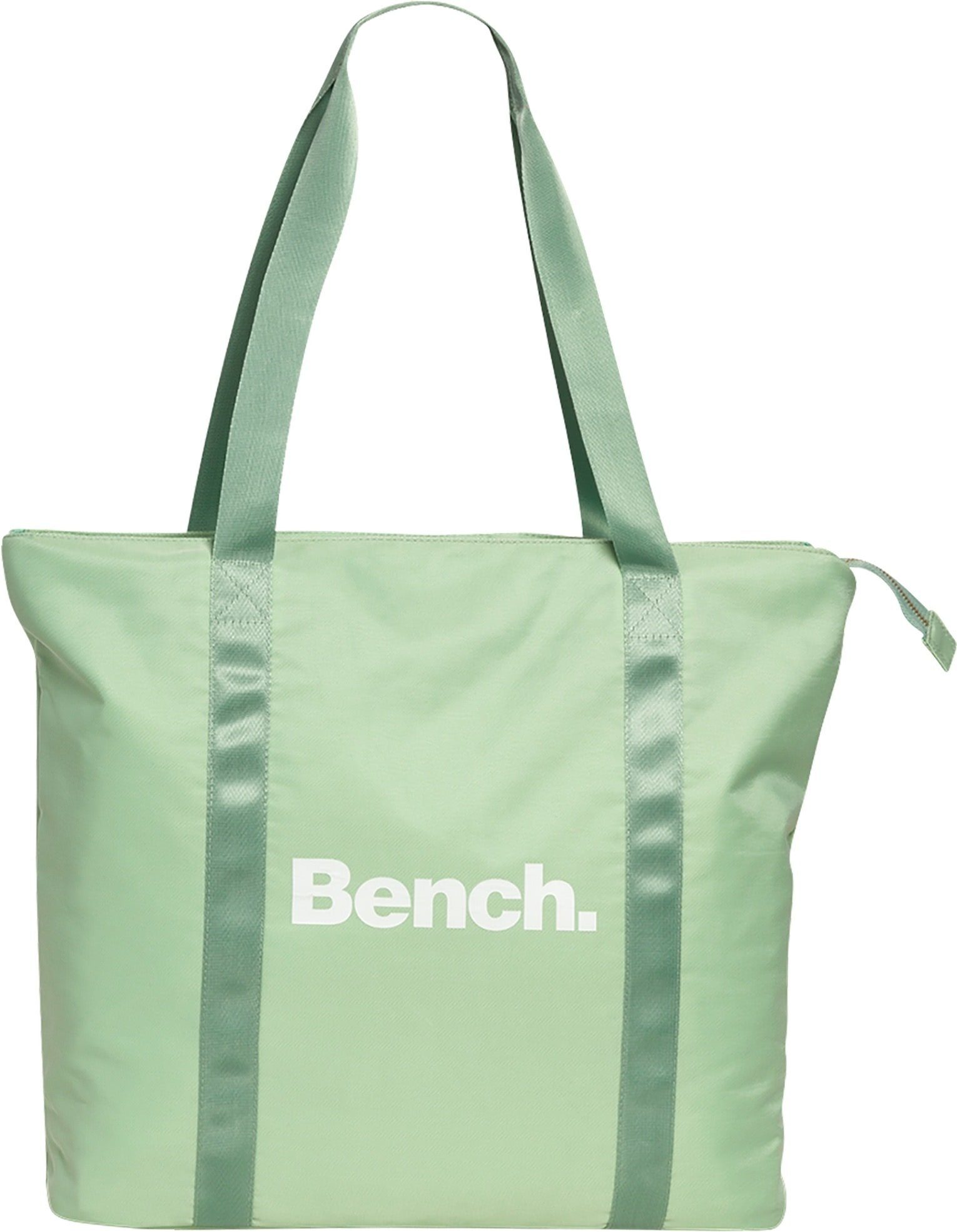 Bench. Schultertasche Bench Shopper Nylon Schultertasche (Schultertasche), Damen, Jugend Nylon Schultertasche, grau-grün ca. 43cm